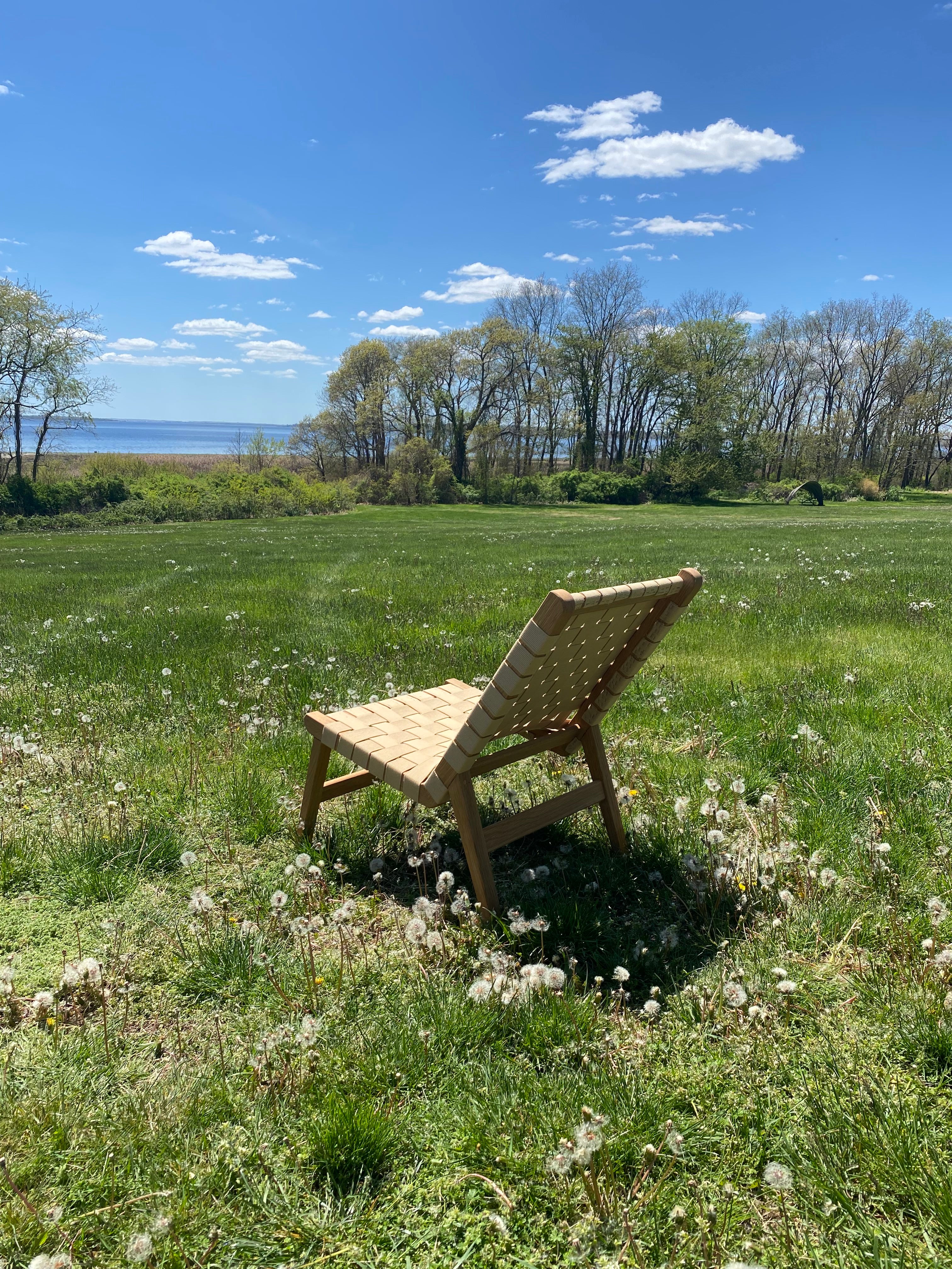 A lounge chair is meant to support the body in a position of ease; they  are objects of relaxation by nature