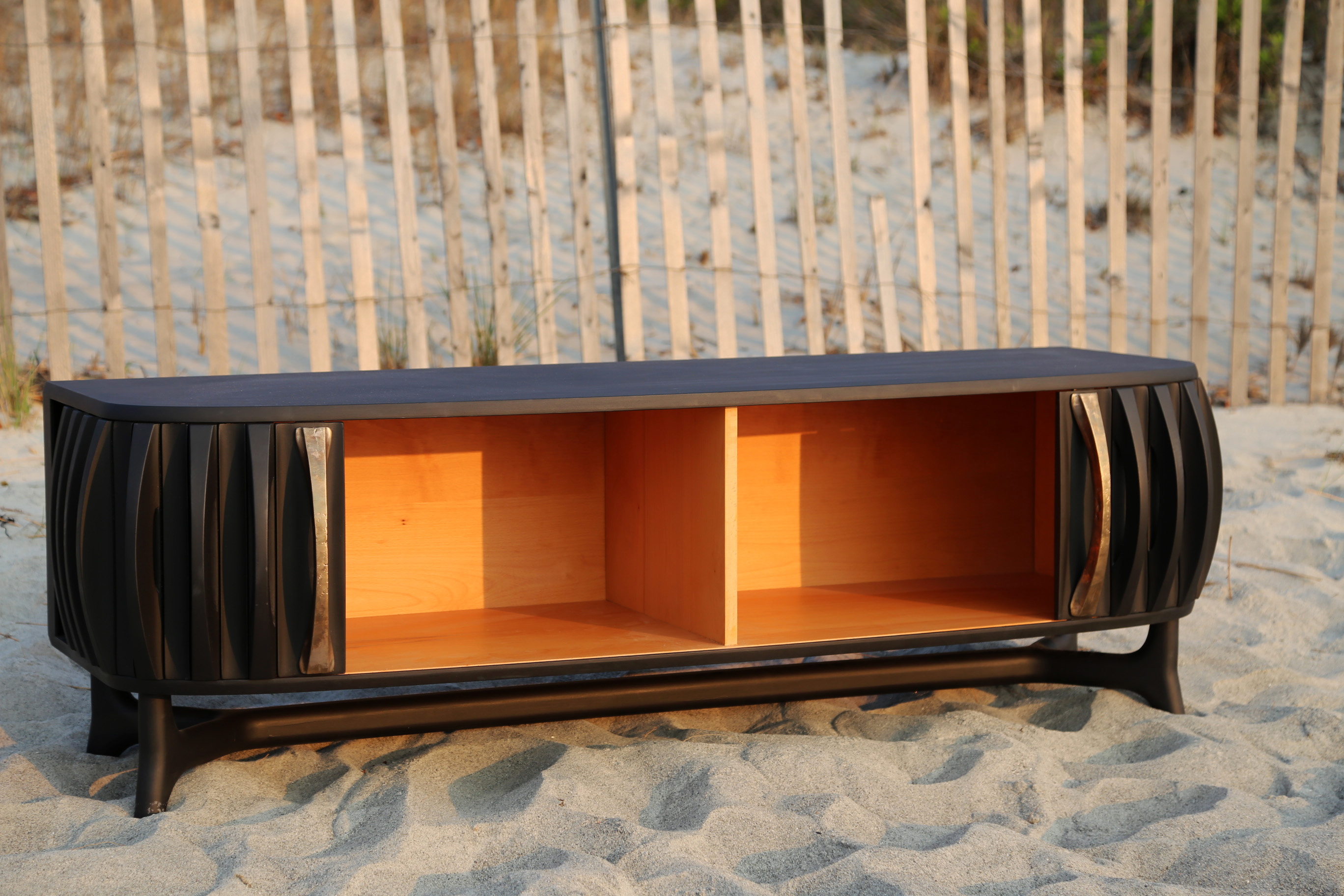 Breast Bone Cabinet opened on beach