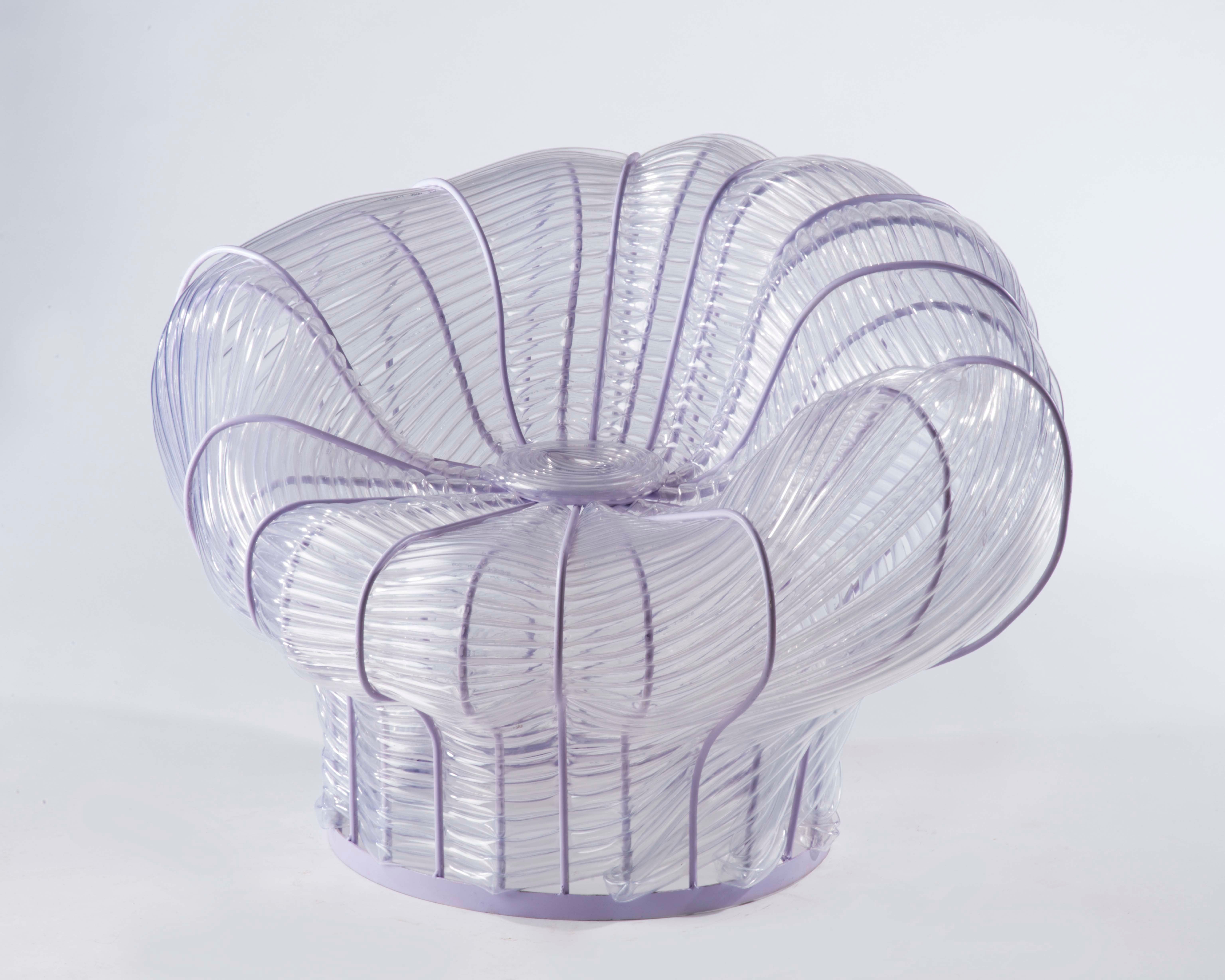 The Woven Mushroom is a single element that comes from the Mushroom Sitting System.  Different from the Mushroom Sitting System project which is built digitally, the Woven Mushroom chair is a real physical project that is made by hand. The advantage of handmaking is that it allows me to explore more material combination possibilities and be more creative during the making process.  The Woven Mushroom is a beautiful, unique, and experimental artwork.