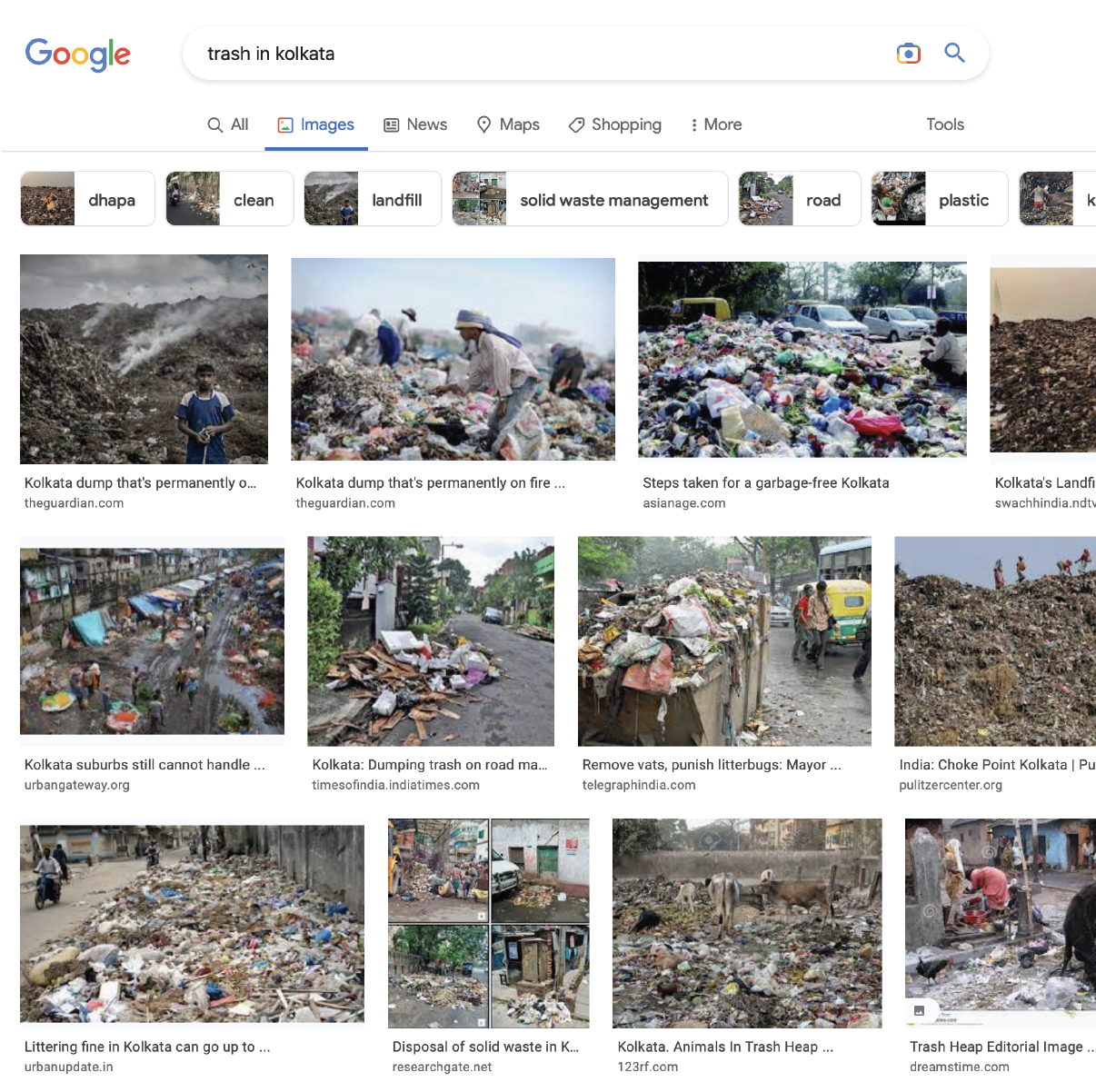 Google Search: “The Image of the Global South”, “trash mountains”.