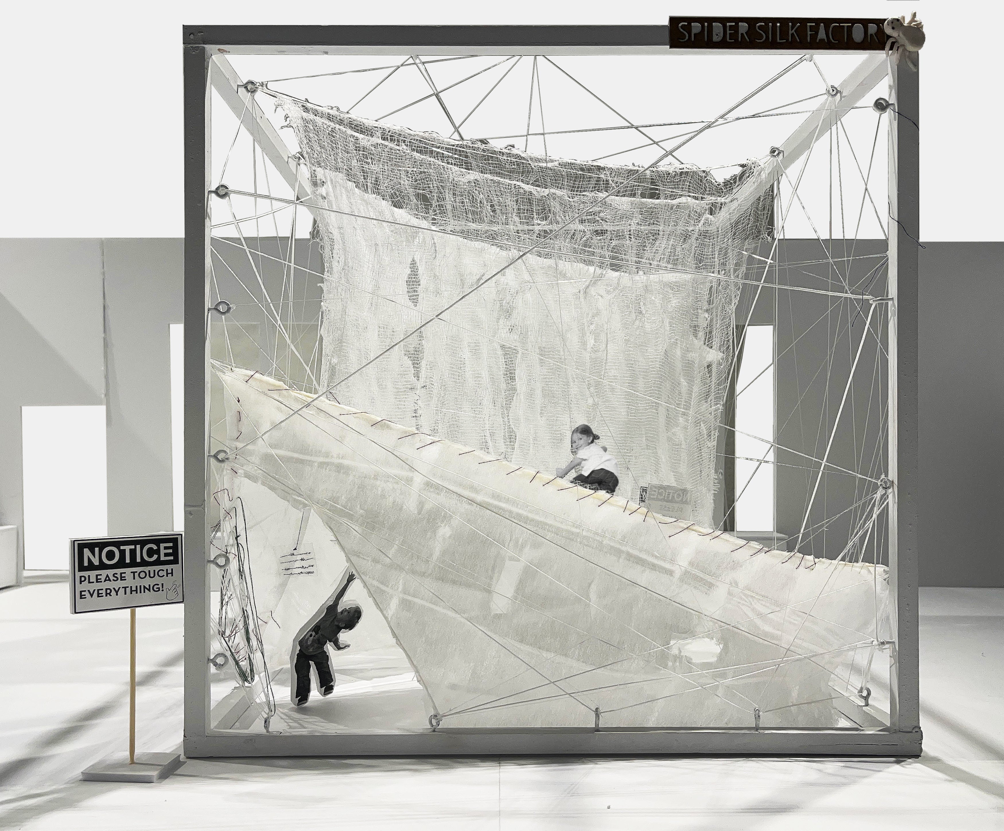 Diorama designed to encourage children to learn about spiders