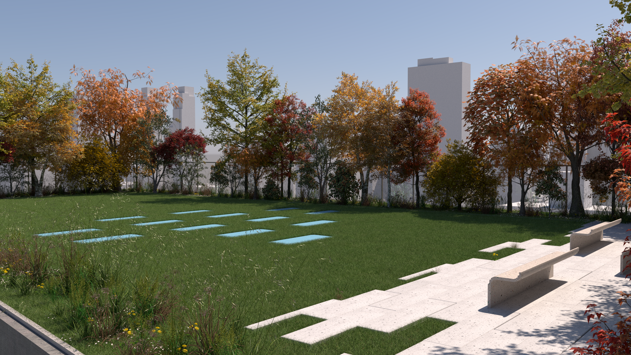 Having a yoga class at the park in the Fall will be a memorable moment.