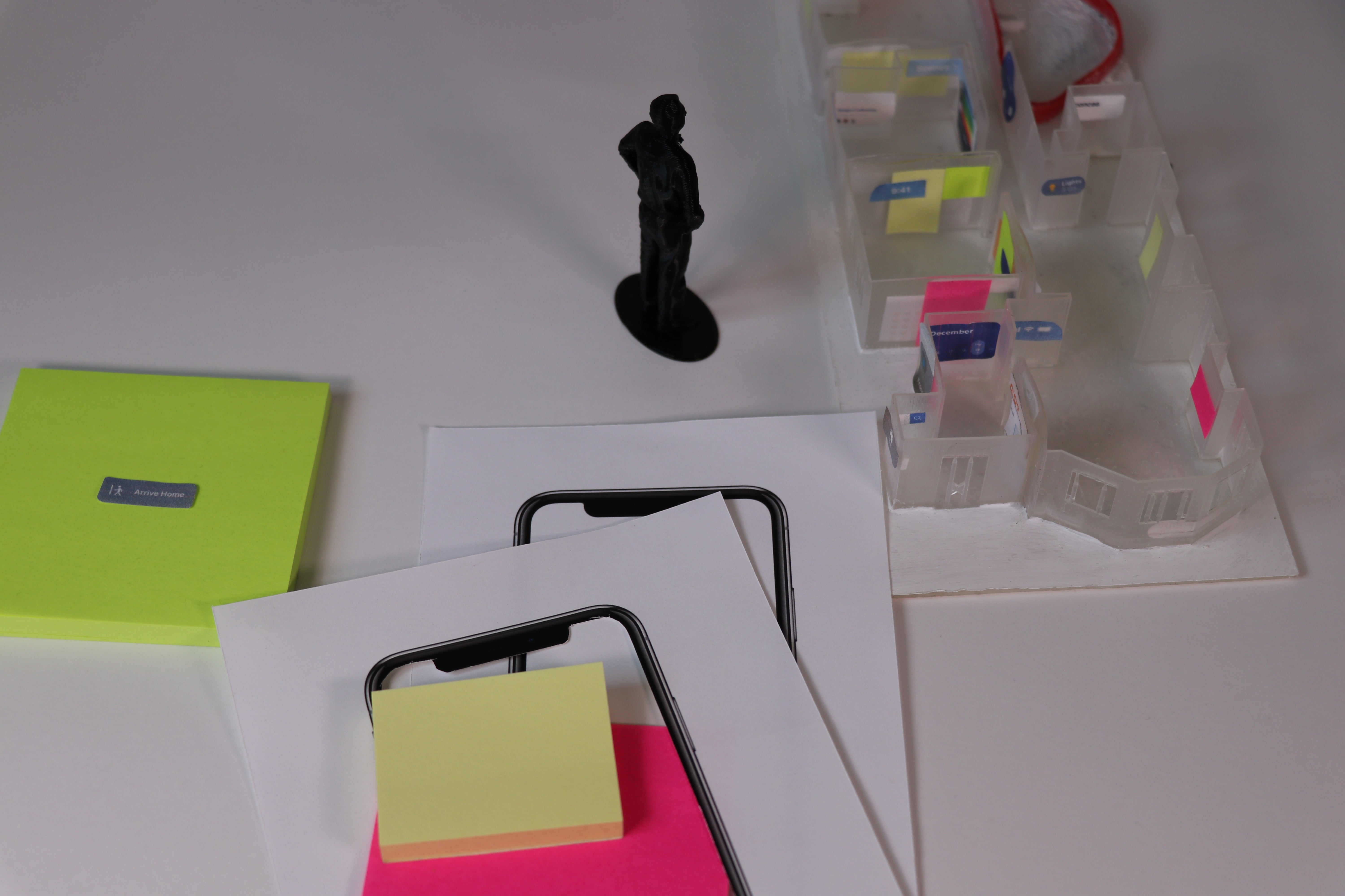 3D printed model with widgets and apps to show possible Augmented Reality interactions
