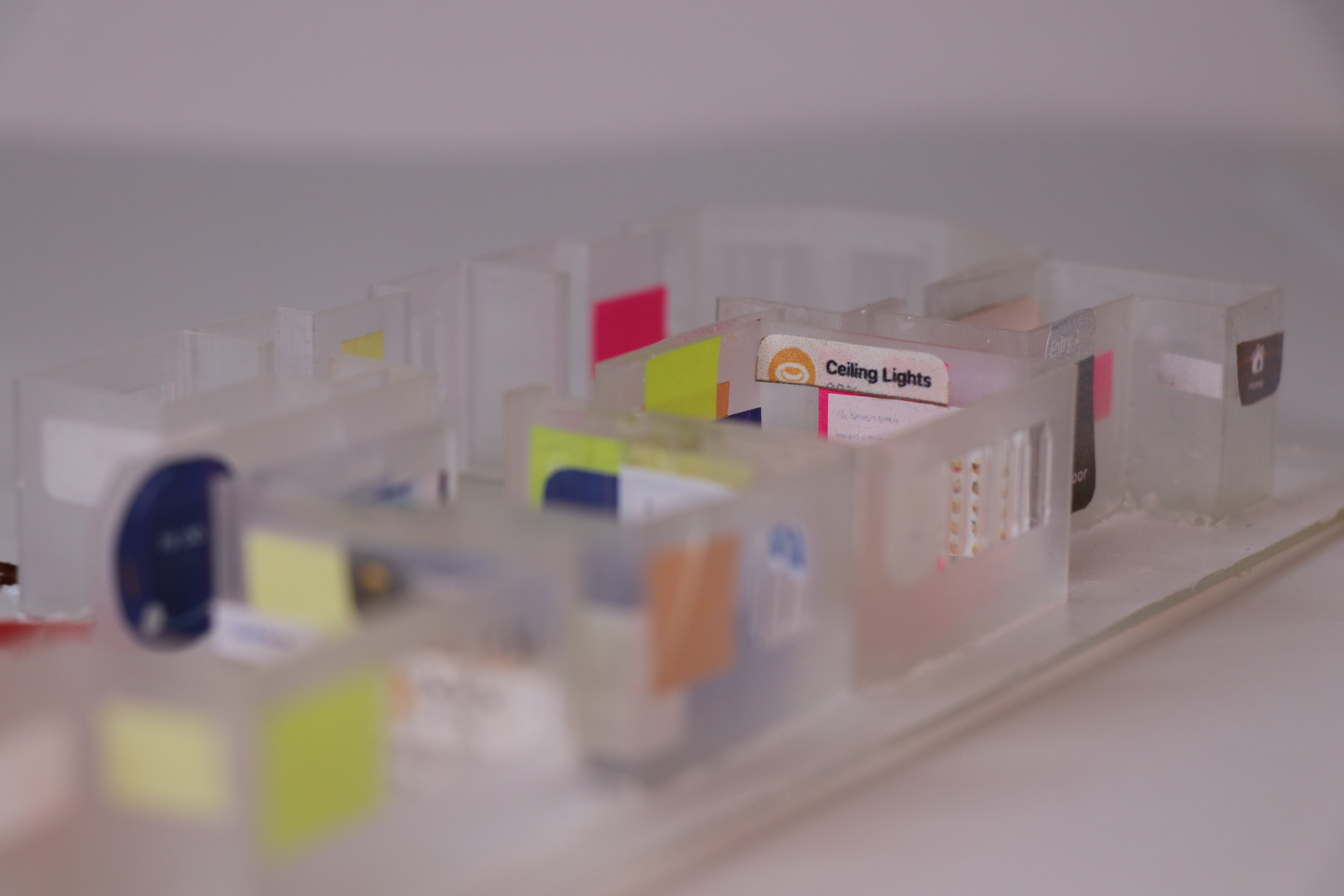 3D printed model with widgets and apps to show possible Augmented Reality interactions