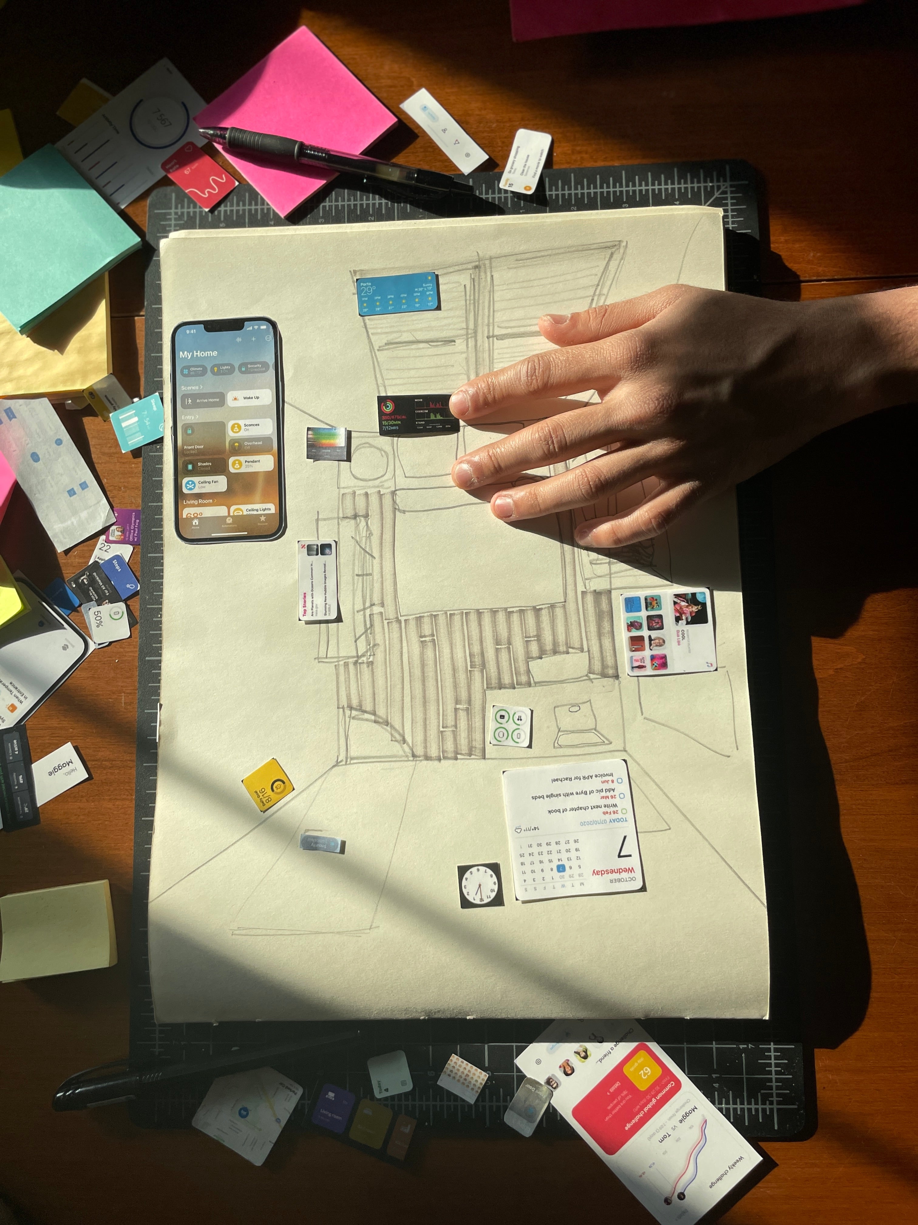 User testing through paper cut out widgets 
