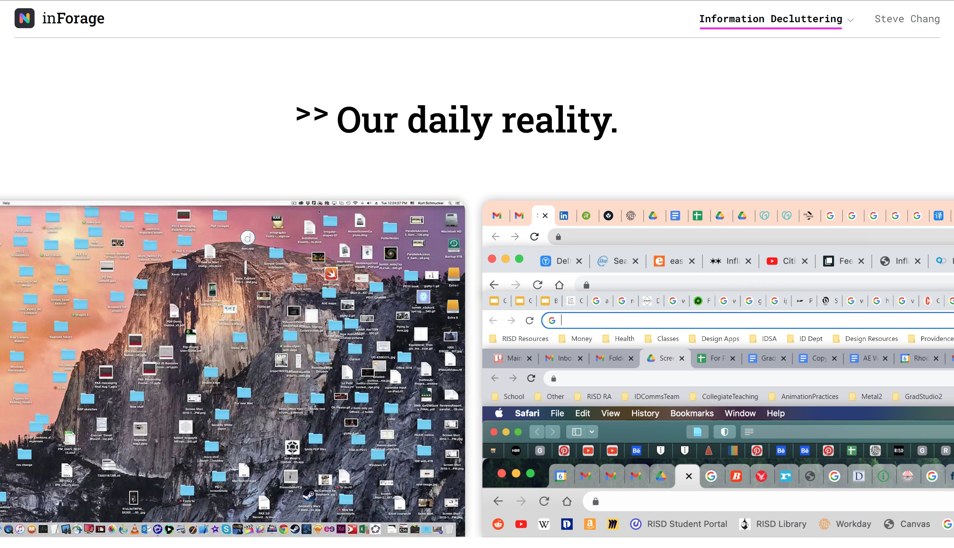 Countless files, folders, and browser tabs.
