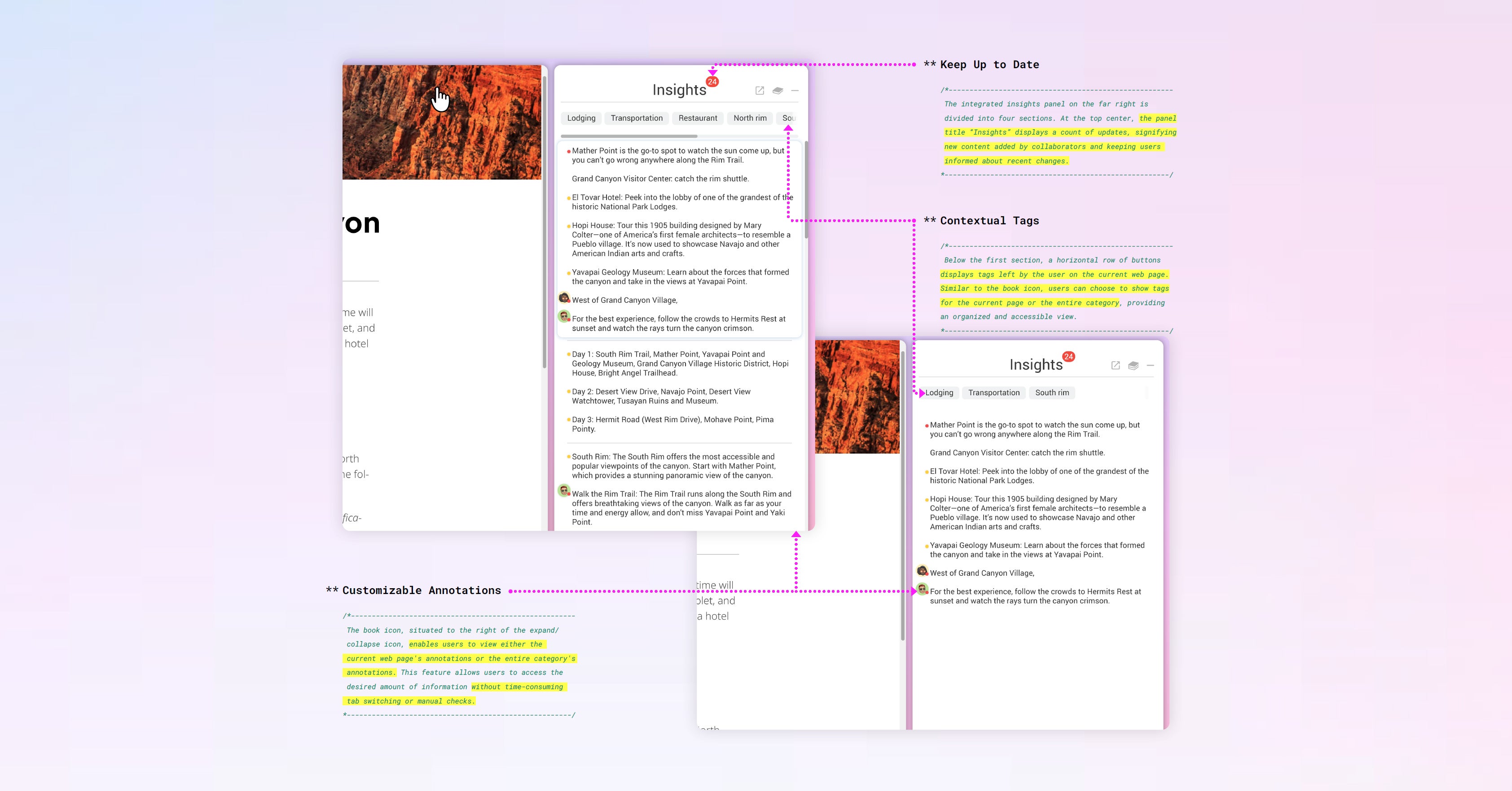 Updates, Contextual Tags, and Annotations