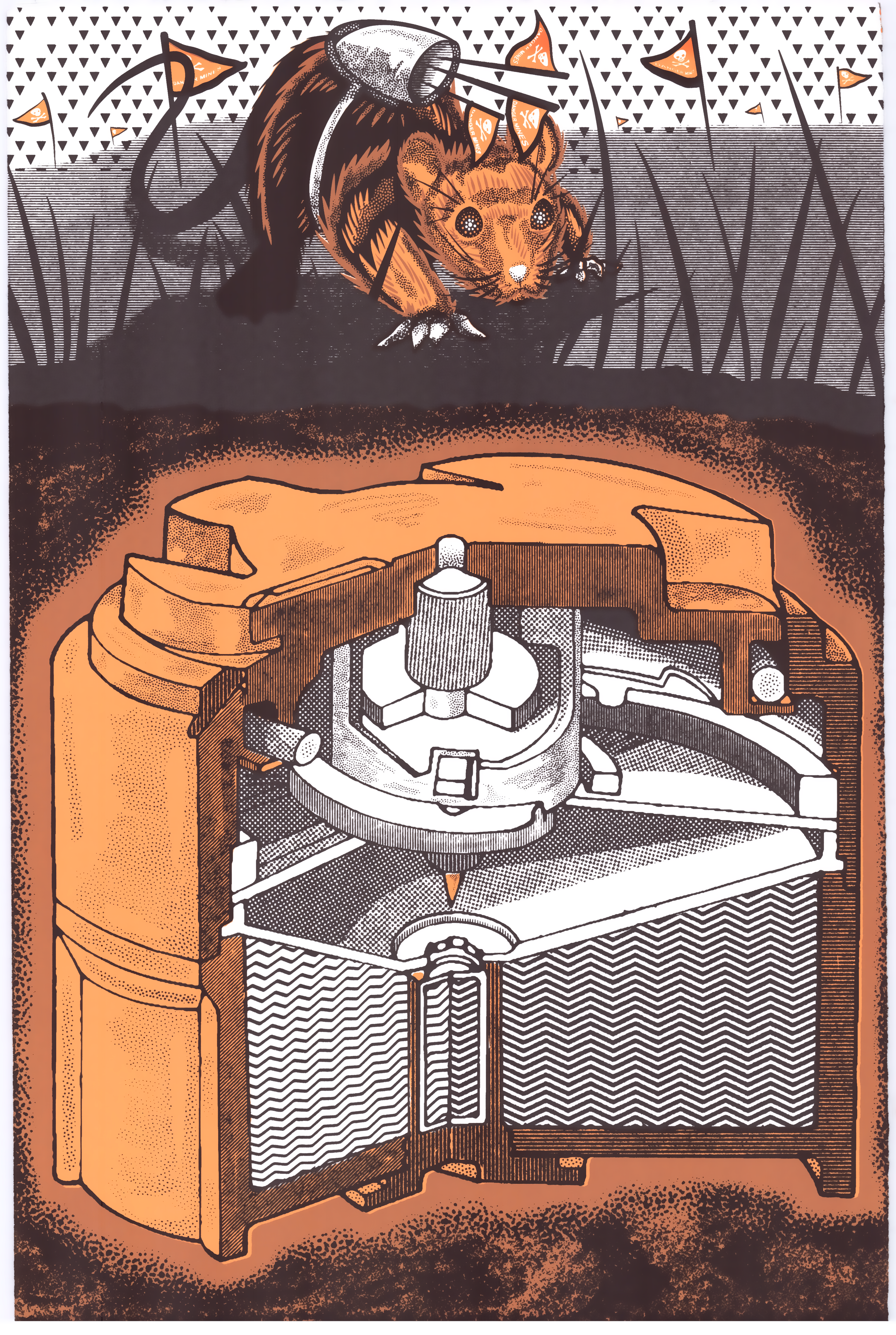 Rat sniffing out landmines.