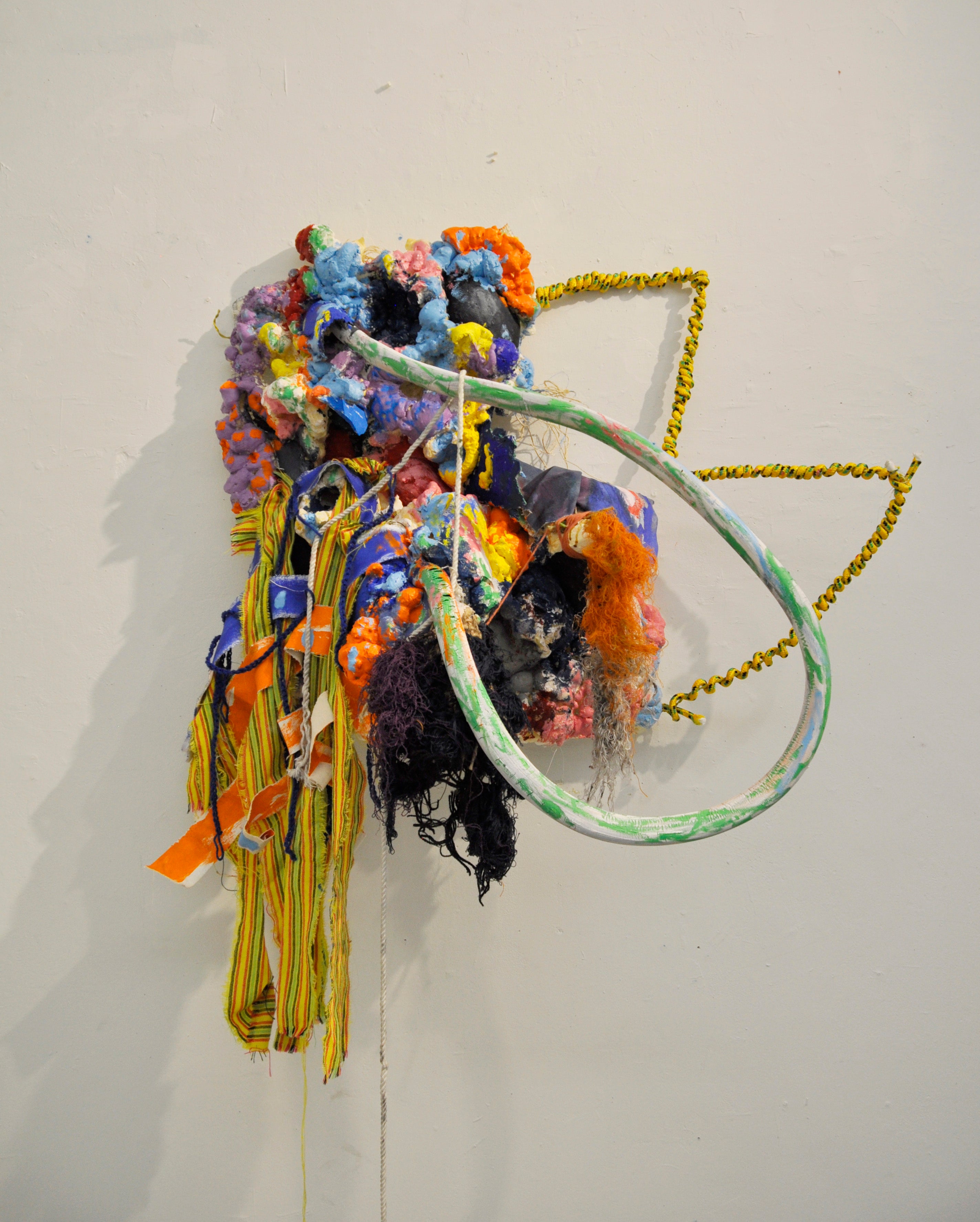 Colorful, bulbous shape sculpture