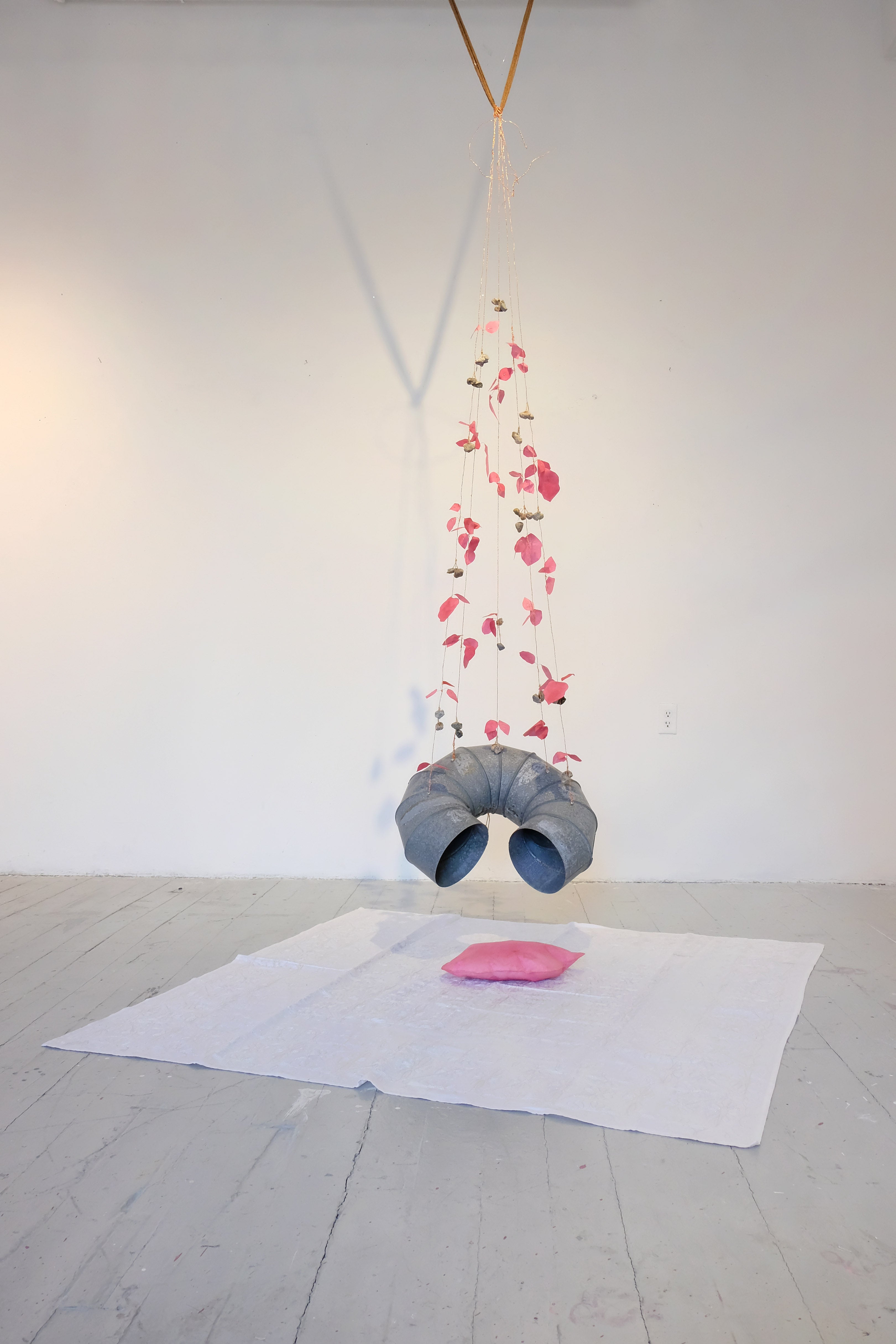 2023. Steel pipe, copper wire, interfacing fabric, Aghabani fabric.