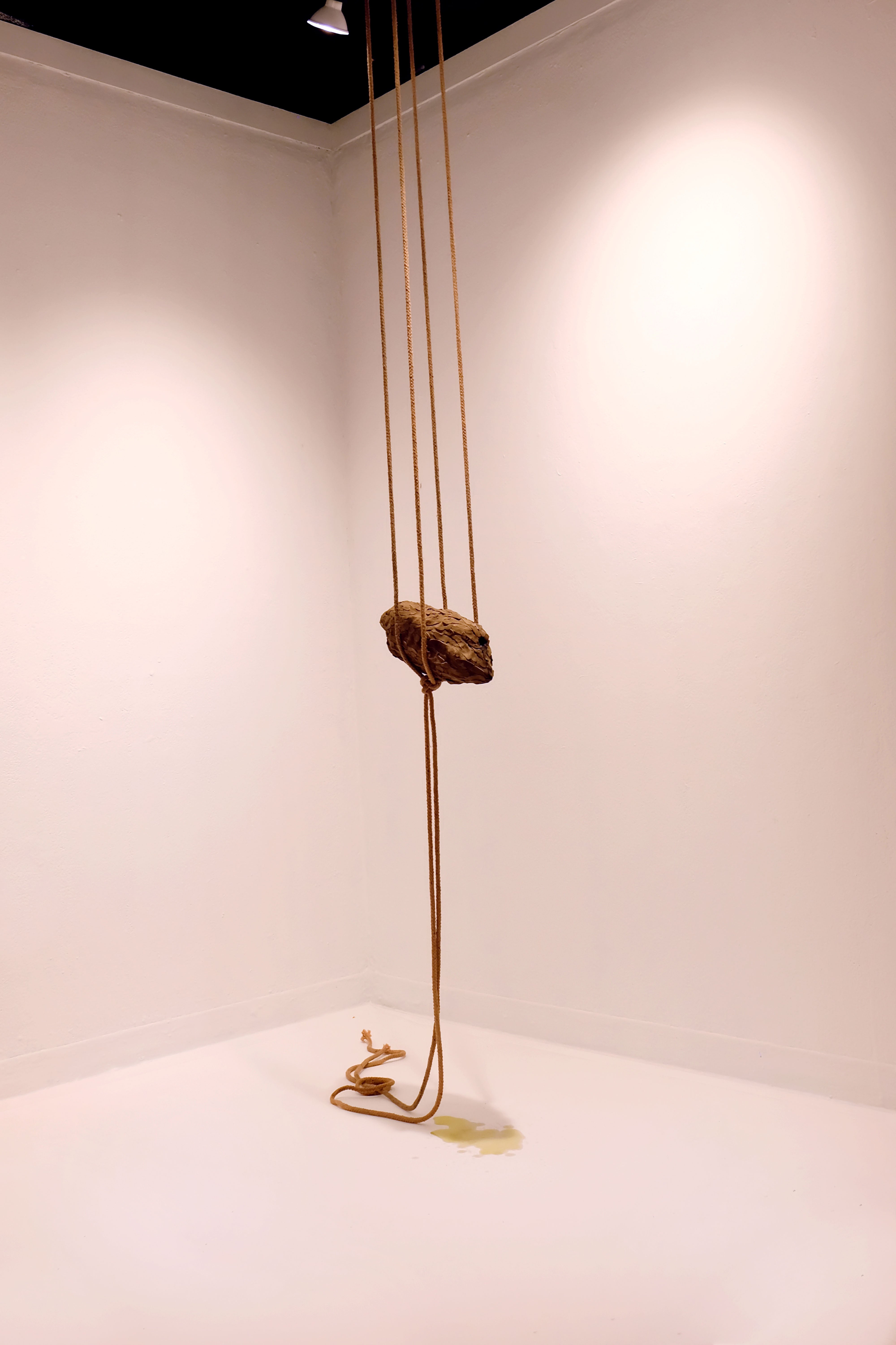 2023. Clay, suede, rope, olive oil.