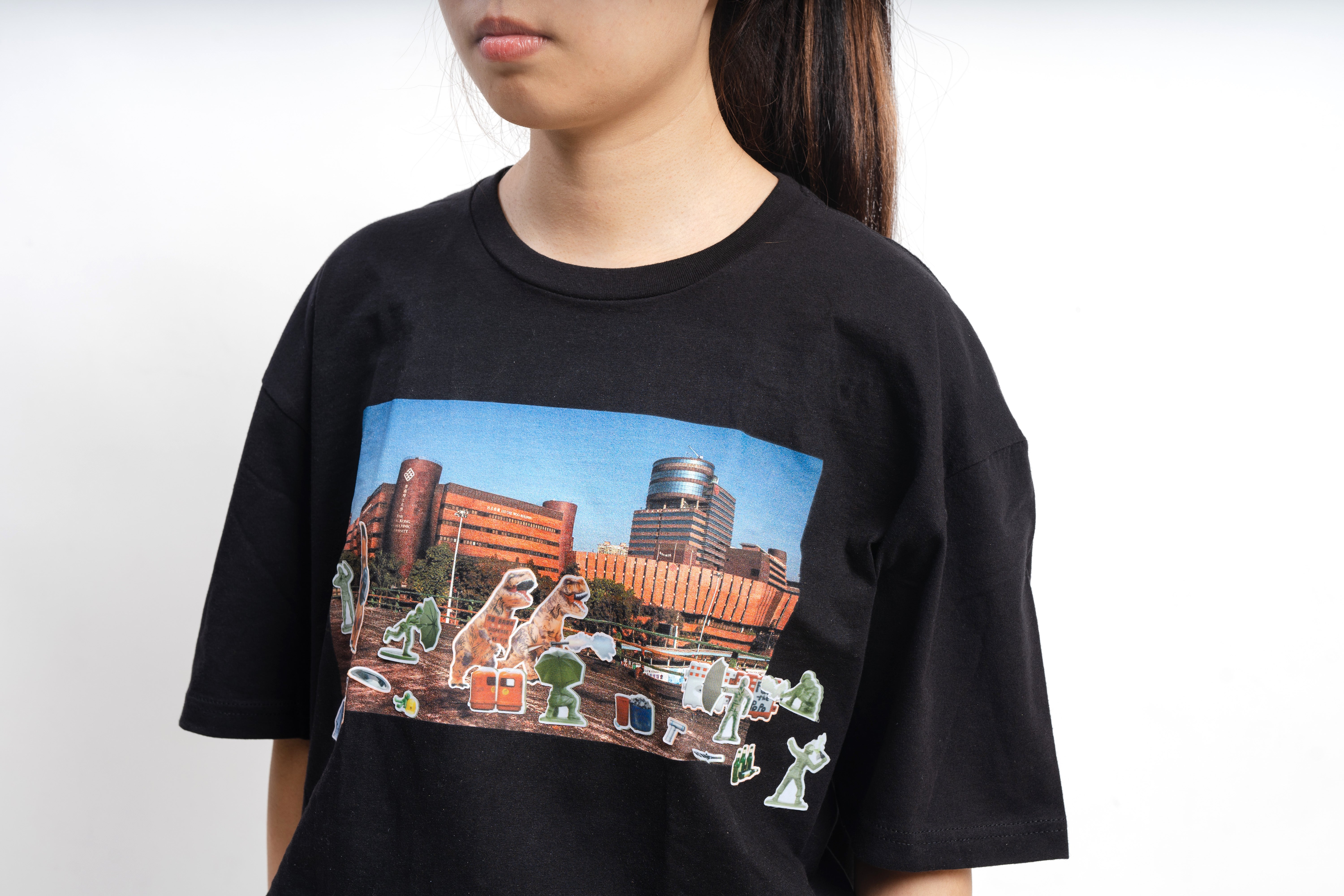 “Patch your way.” + “Saved by T-shirt!”