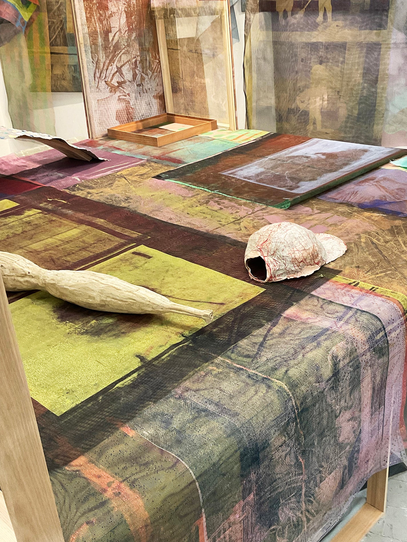 Objects and Apparitions: A Portable Museum, is a three-dimensional printmaking collection containing both monochromatic and chromatic memories regarding belongings from nomadic lives.
