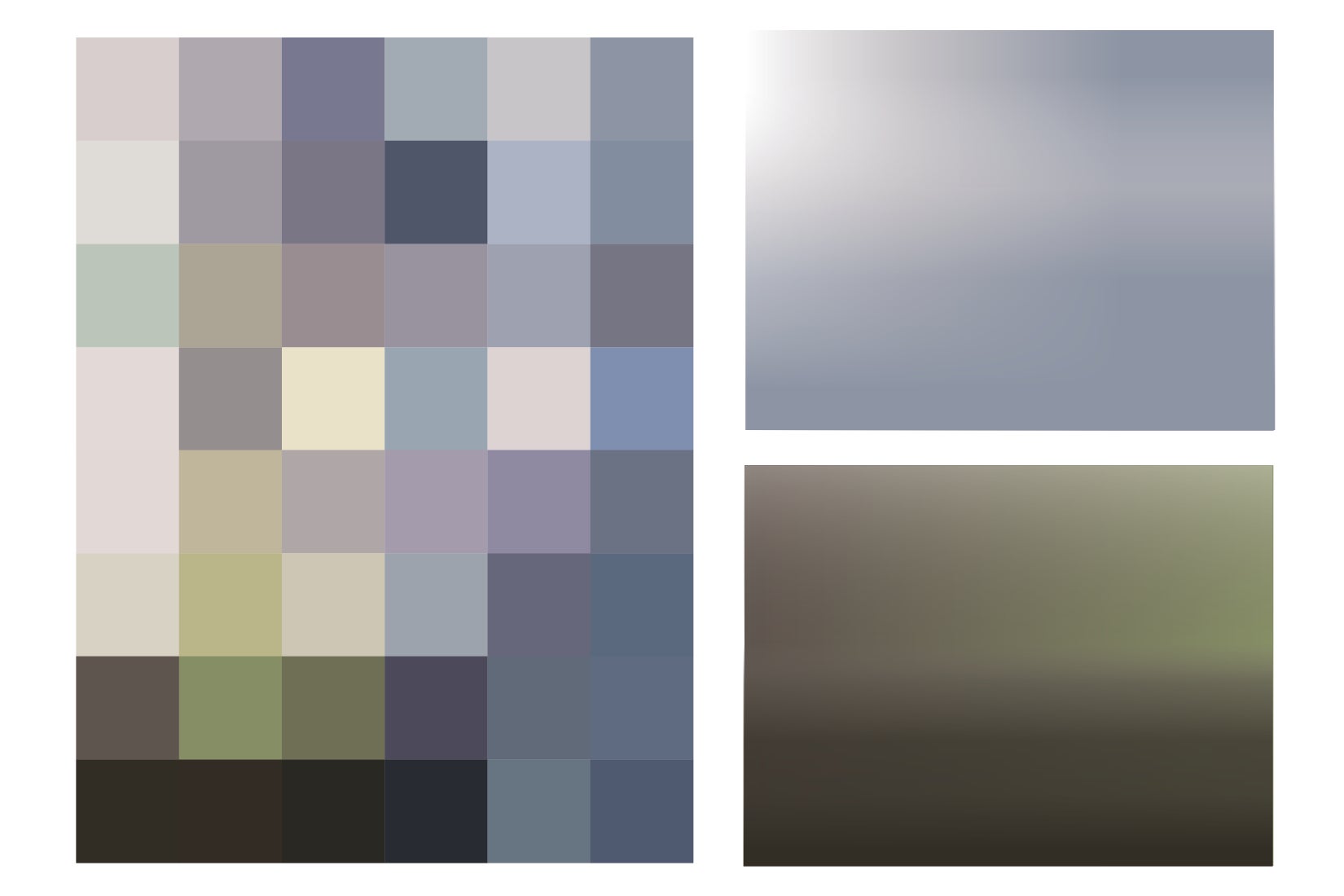 Colour fields developed from grids
