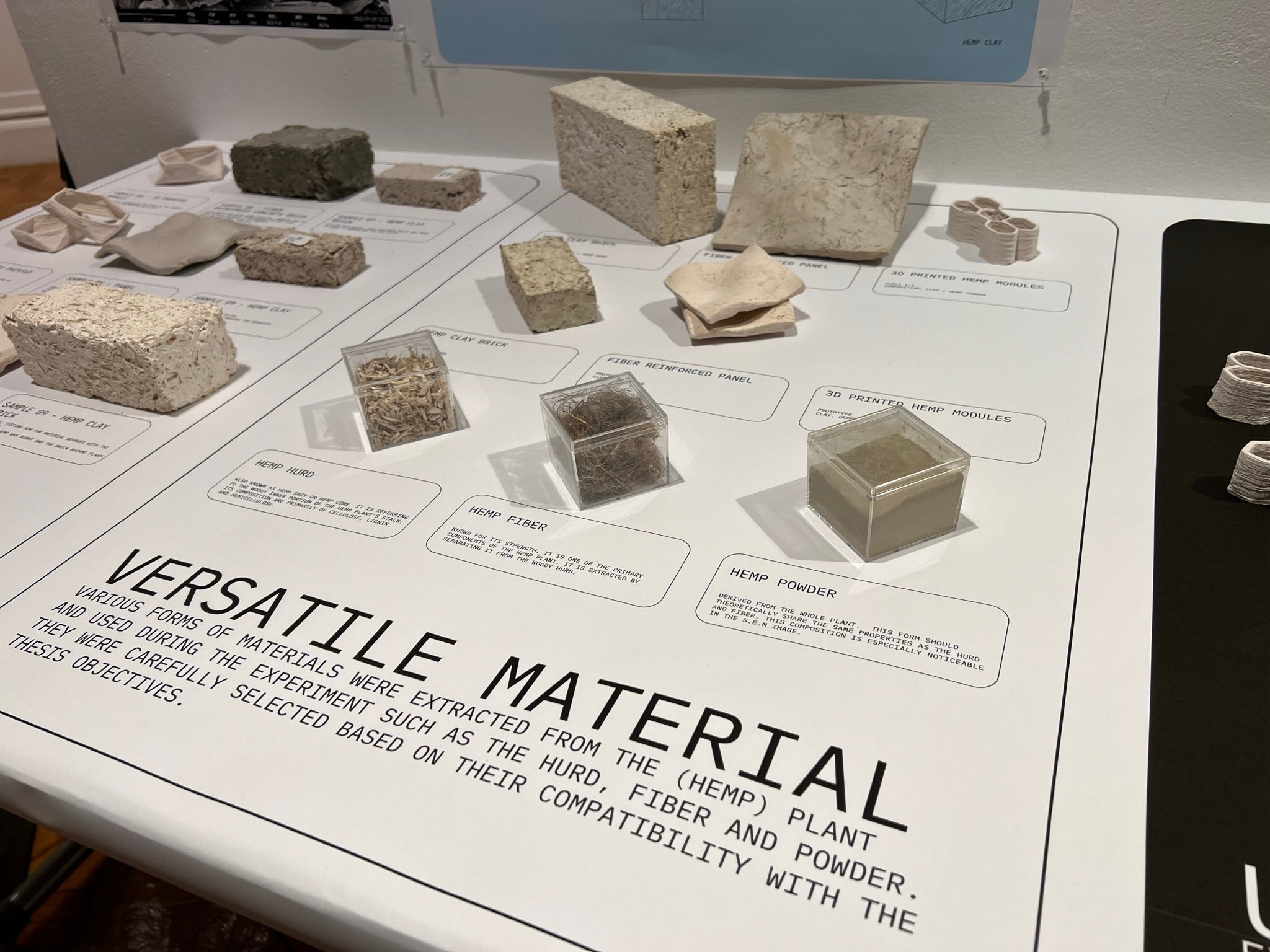 Close up of the models produced during the experimentation phase.