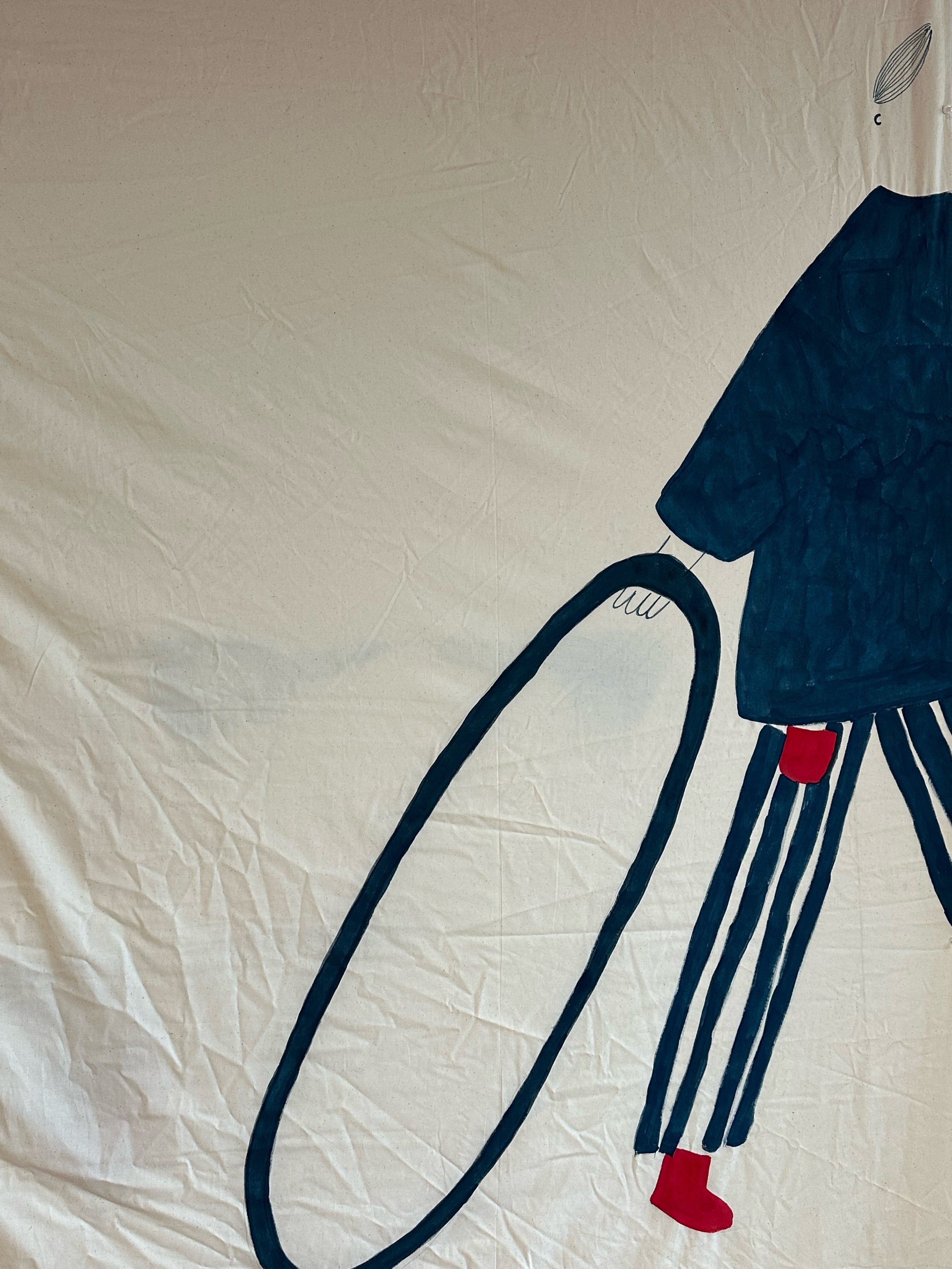Zoom on muslin panel (right)
