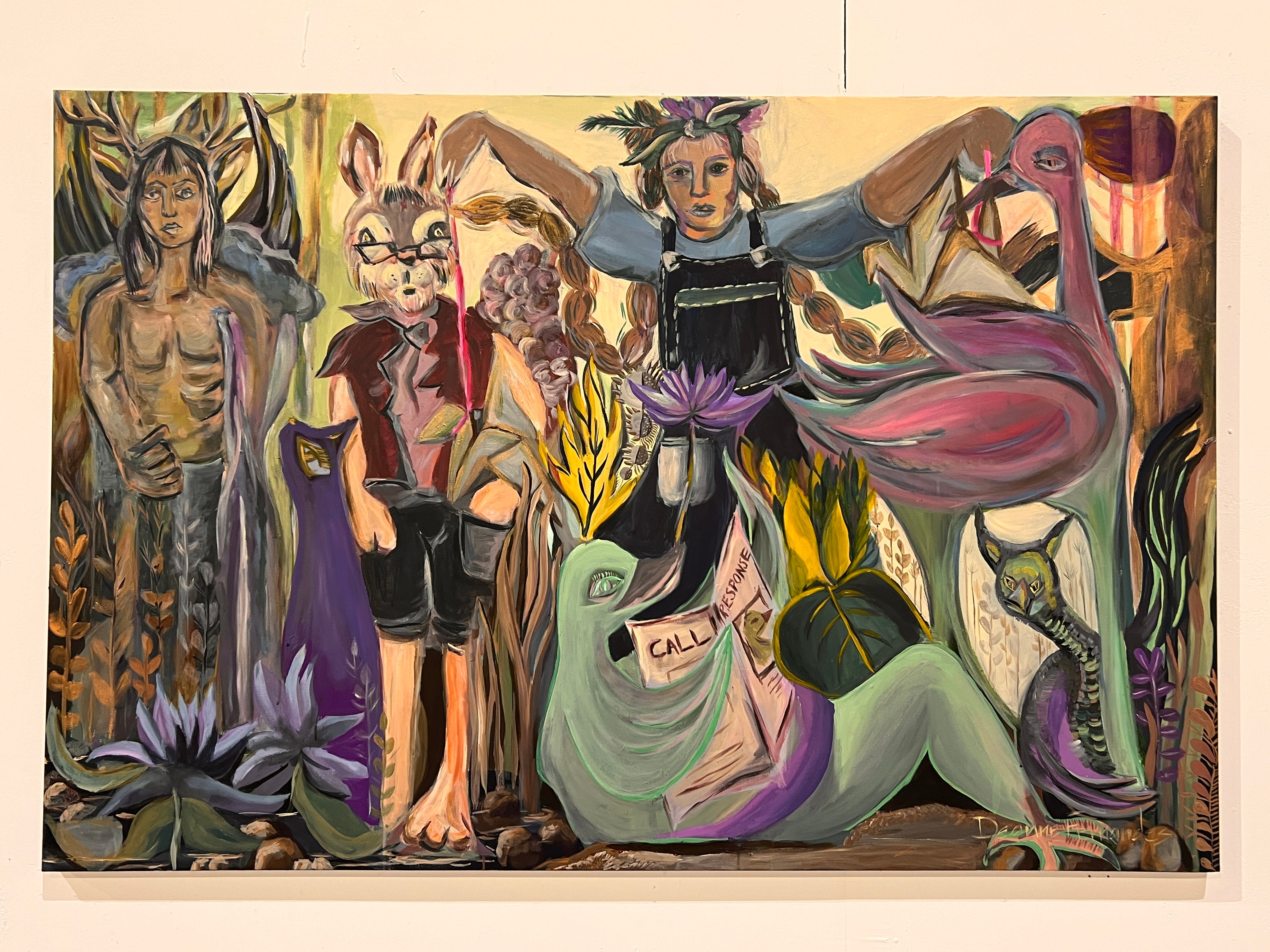 a big painting on a wall