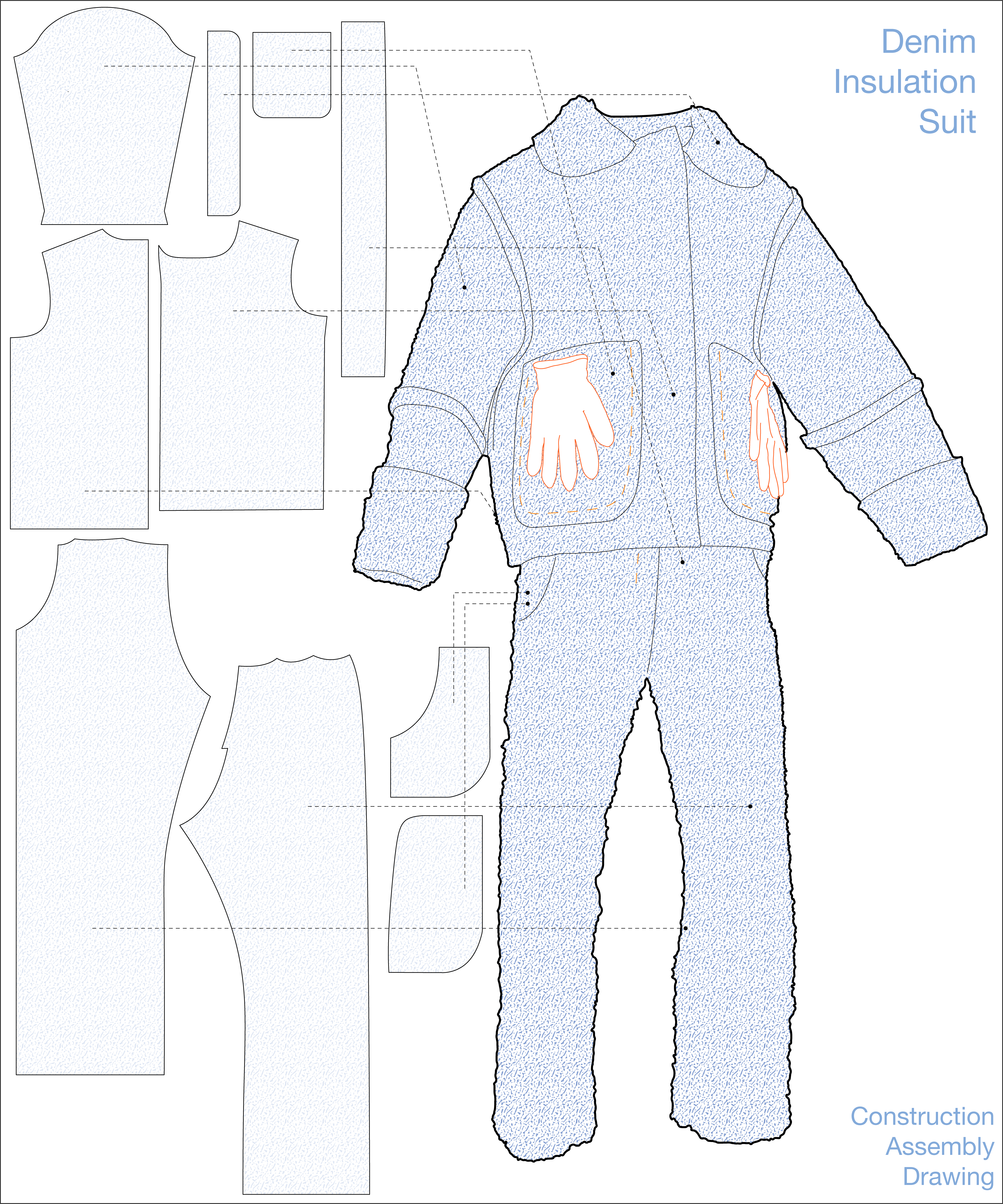 /Drawing%20of%20the%20denim%20inuslation%20suit%20and%20all%20the%20pattern%20pieces%20it%20takes%20to%20make%20it%20laid%20out%20to%20the%20left%20of%20the%20suit%20drawn%20in%20full.%20The%20pieces%20all%20have%20a%20blue%20and%20flecked%20texture.