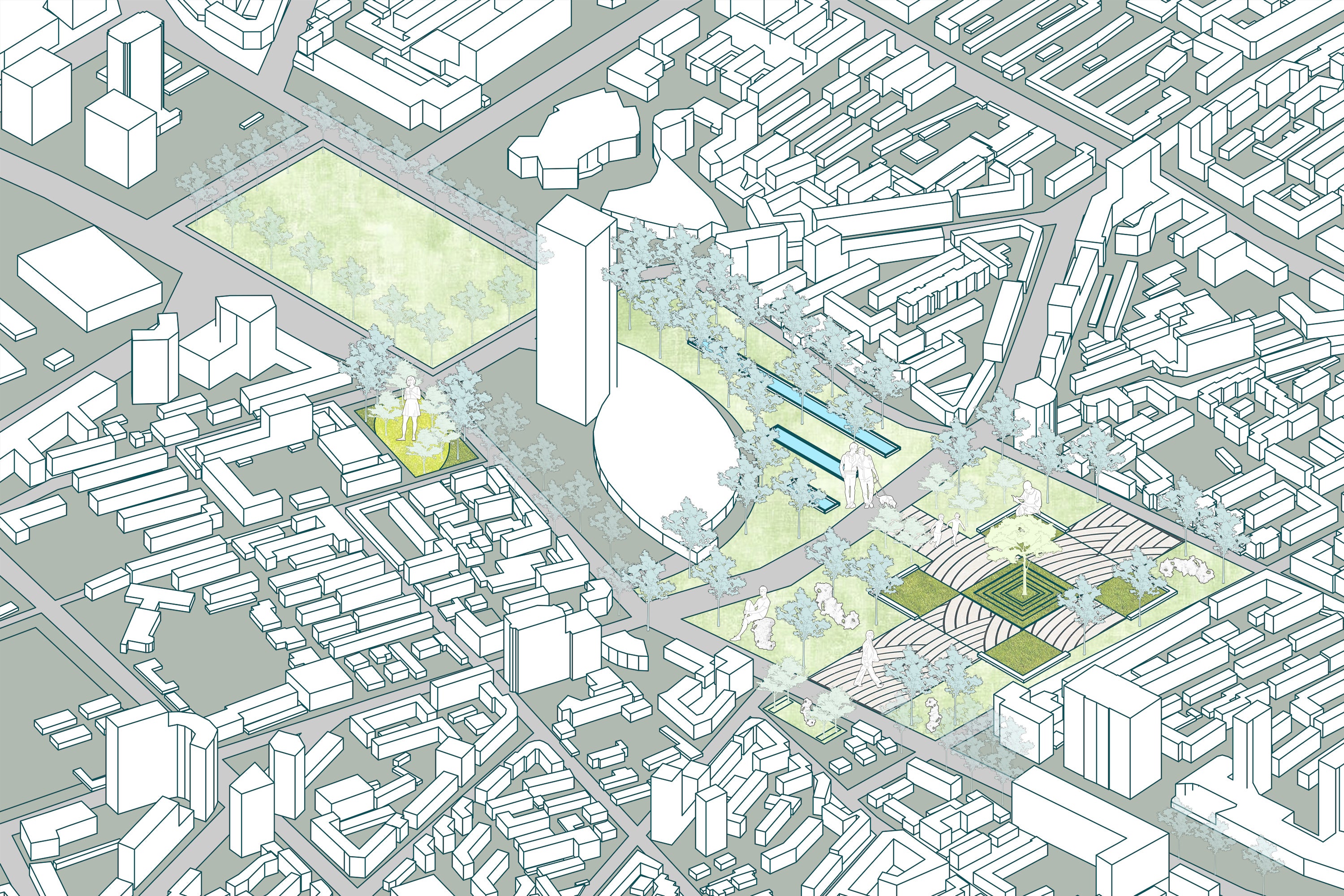 A plaza at the back of the existing mall, hoping to bring a good energy experience to the visitors