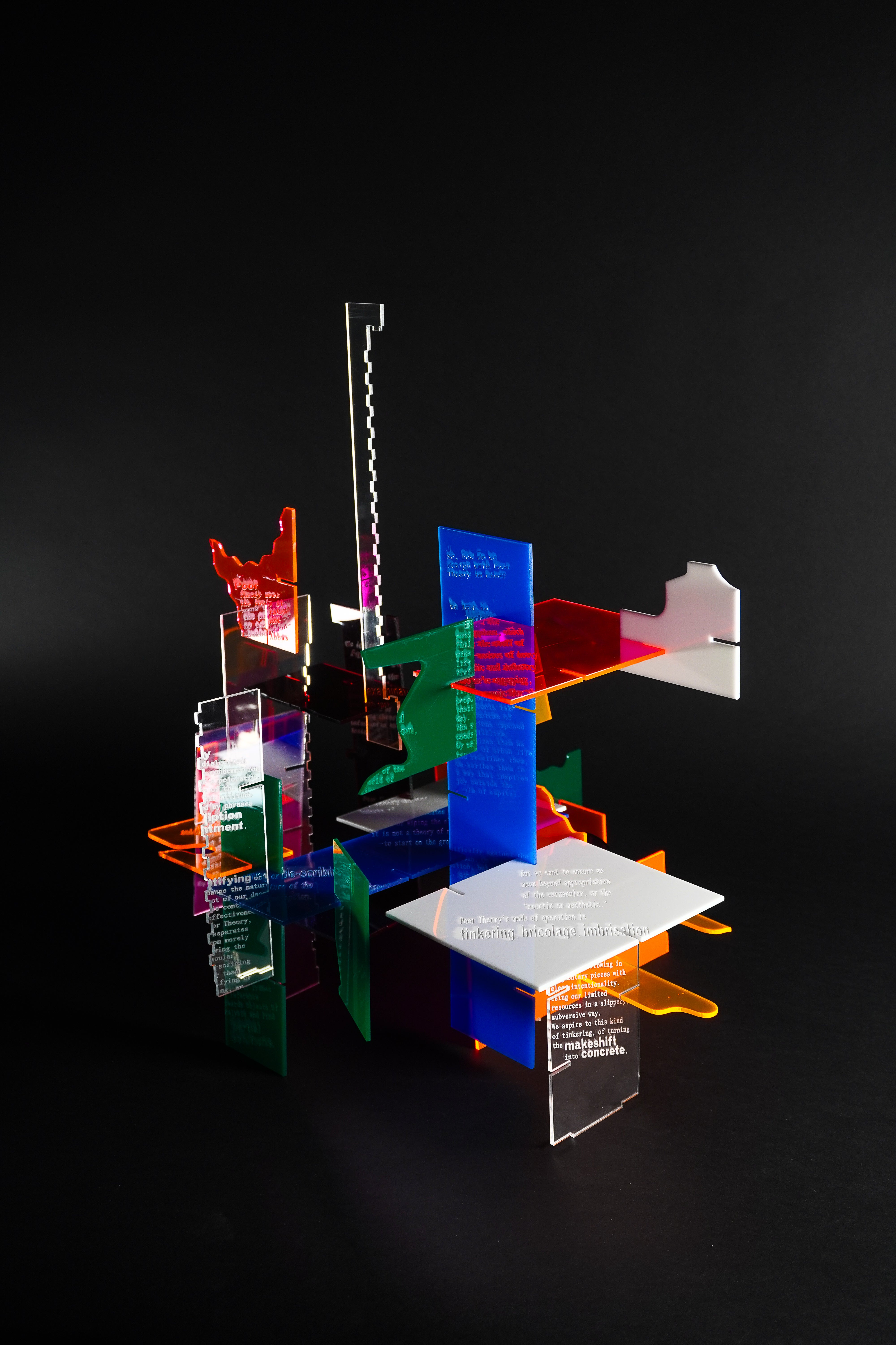 sculpture made out of acrylic scraps