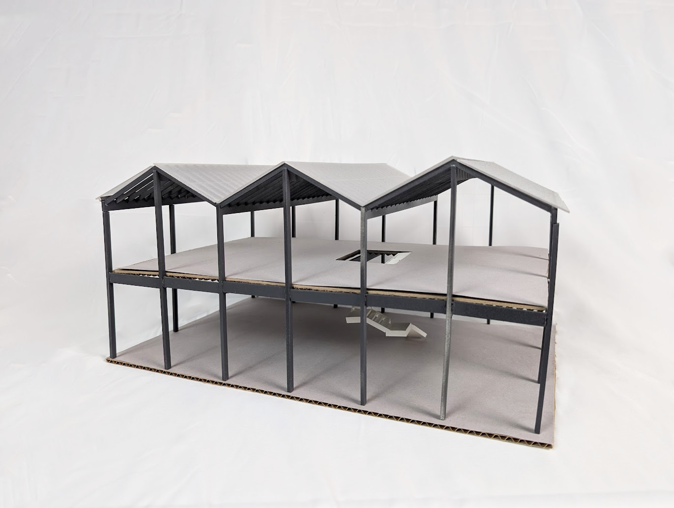 Architectural model of the structure of the greenhouse/marketplace.