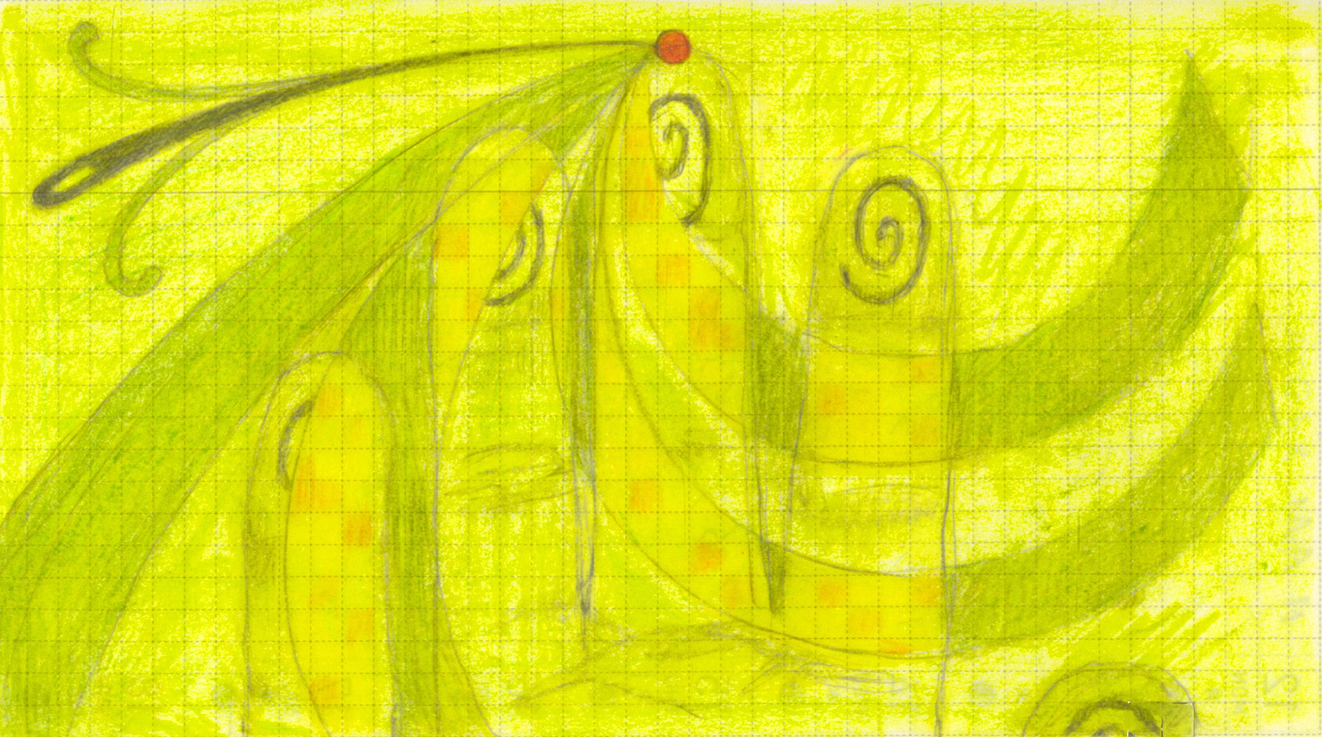 Green ribbons spiral towards the middle finger of a hand laying palm up. A needle pricks the middle finger, drawing blood.