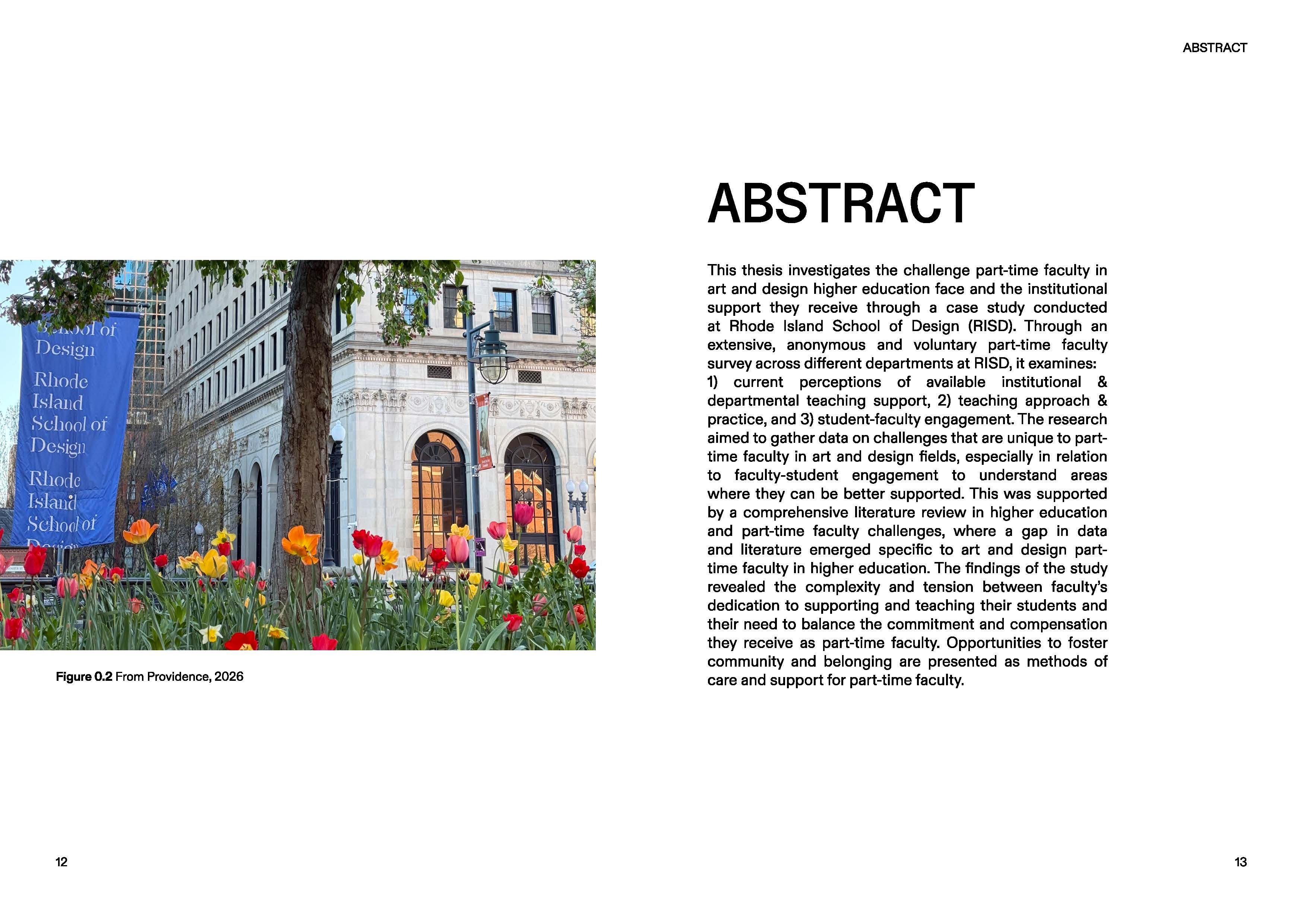 Abstract Page for Thesis with Image of Flowers Blooming at RISD