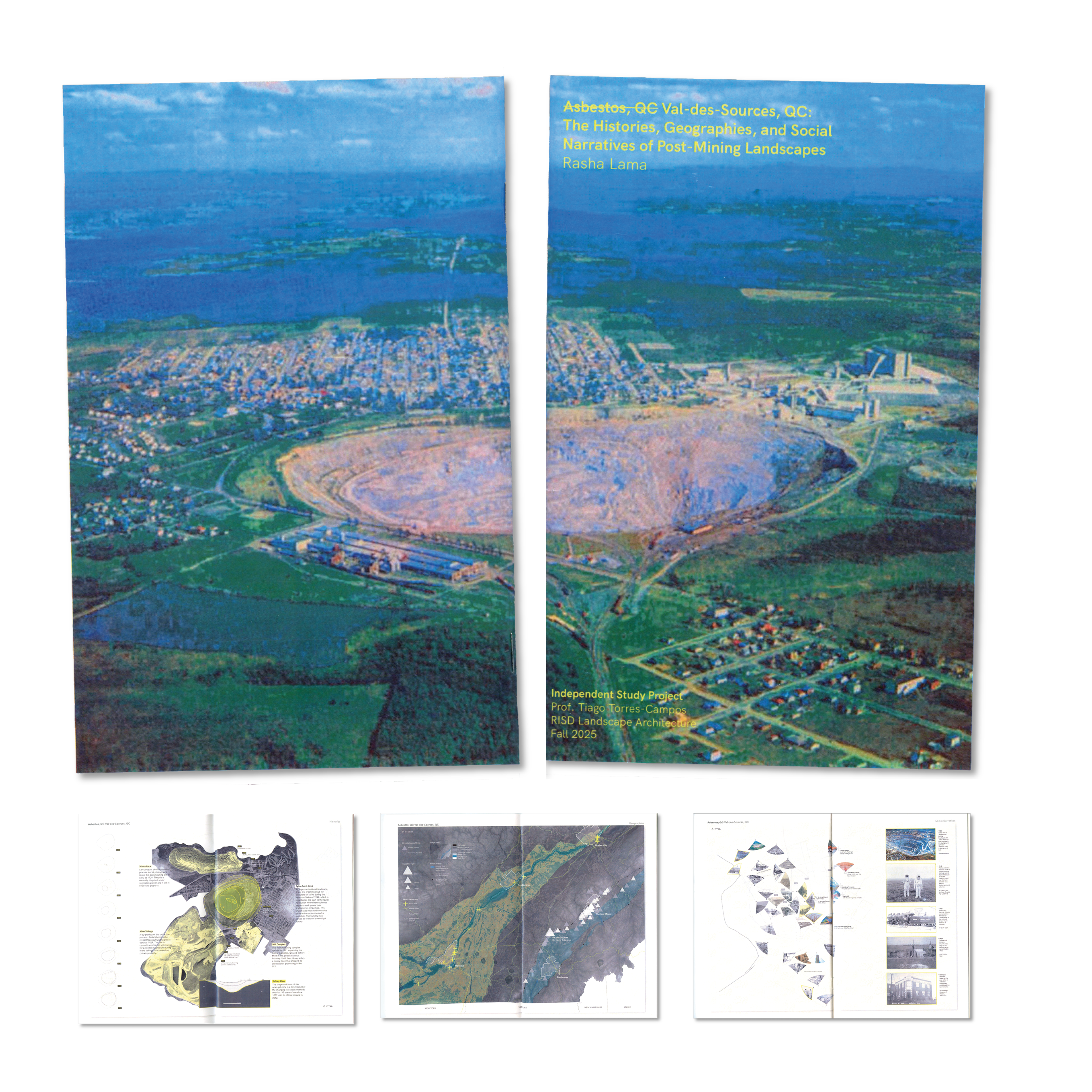 Scans of the research booklet featuring the cover and three composite drawings.