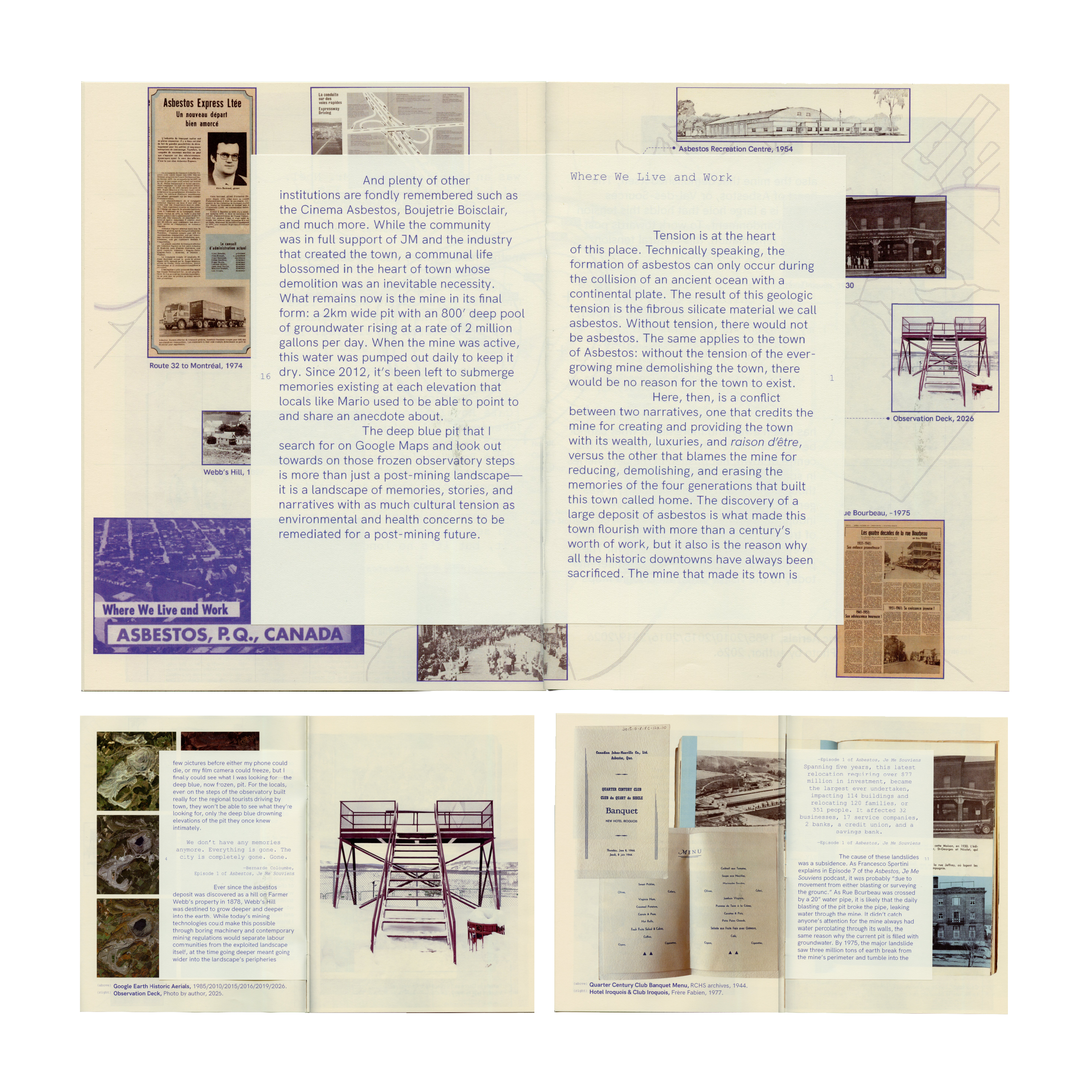 Scans of the narrative atlas booklet titled, "Where We Live and Work" including narrative writing and imagery explained. 
