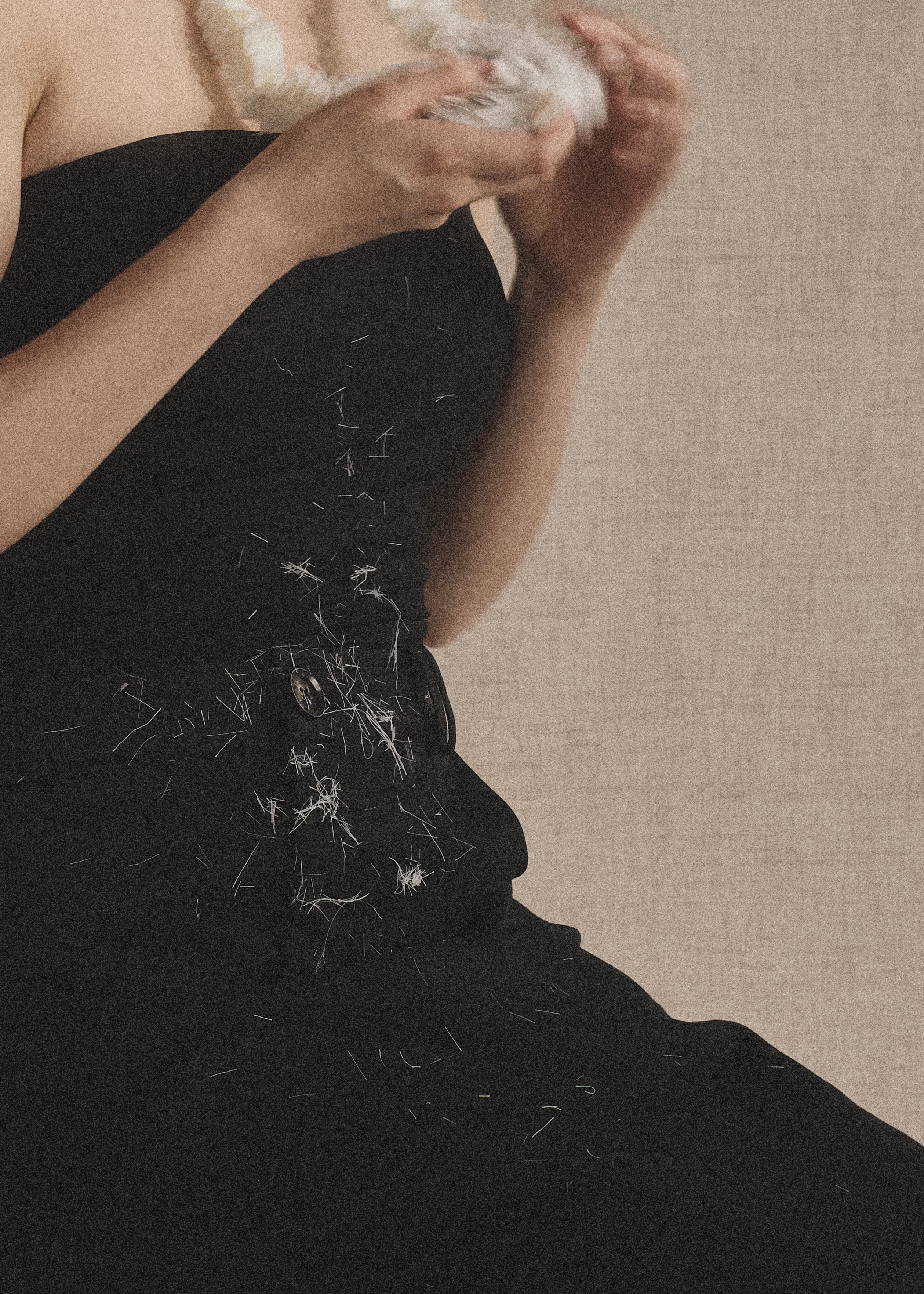 black dress with hands holding fabric