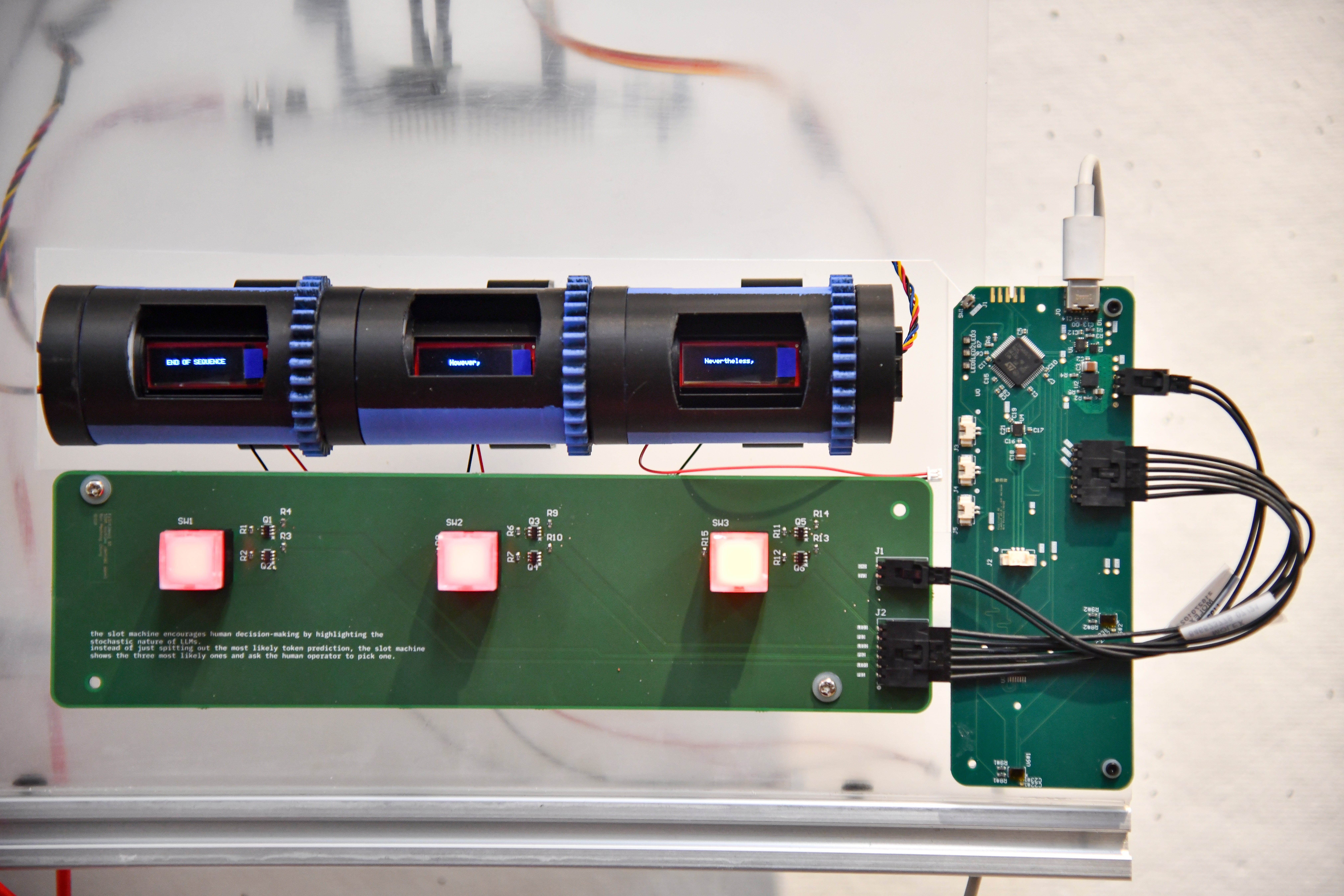 an electronics prototype resembling a slot machine