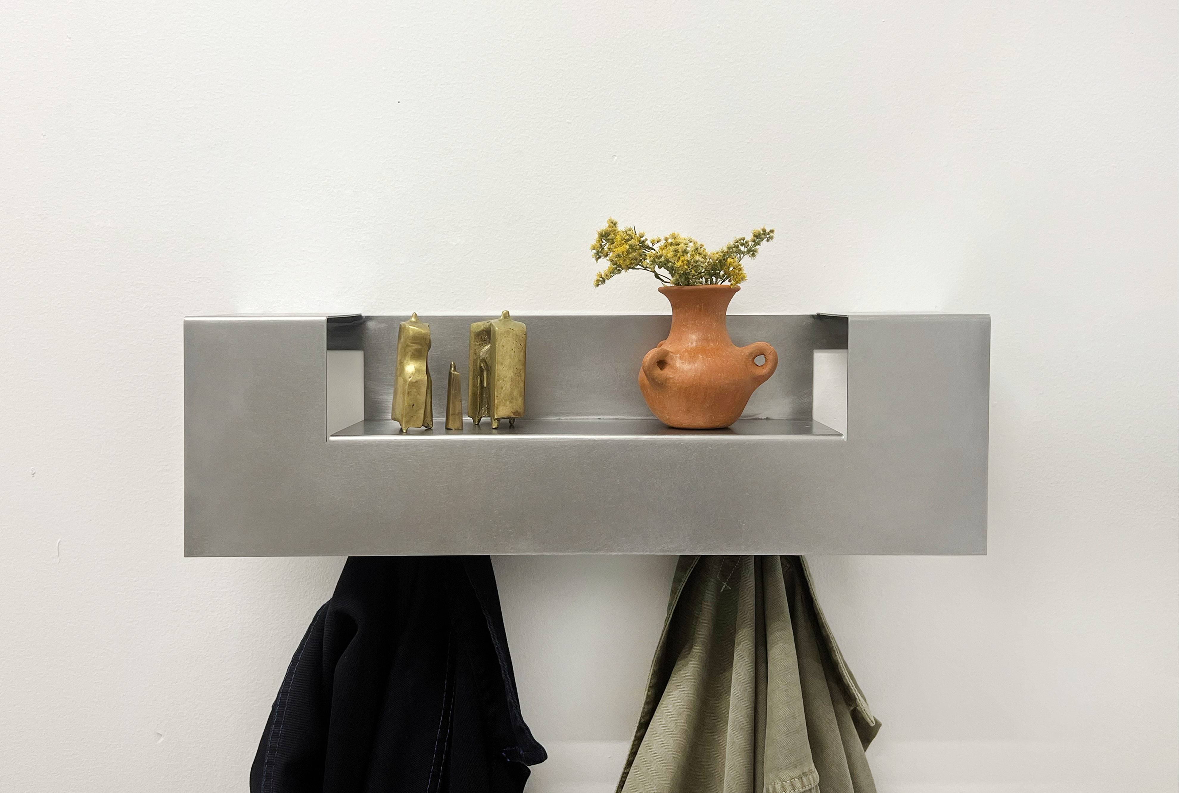 Coat rack and shelf