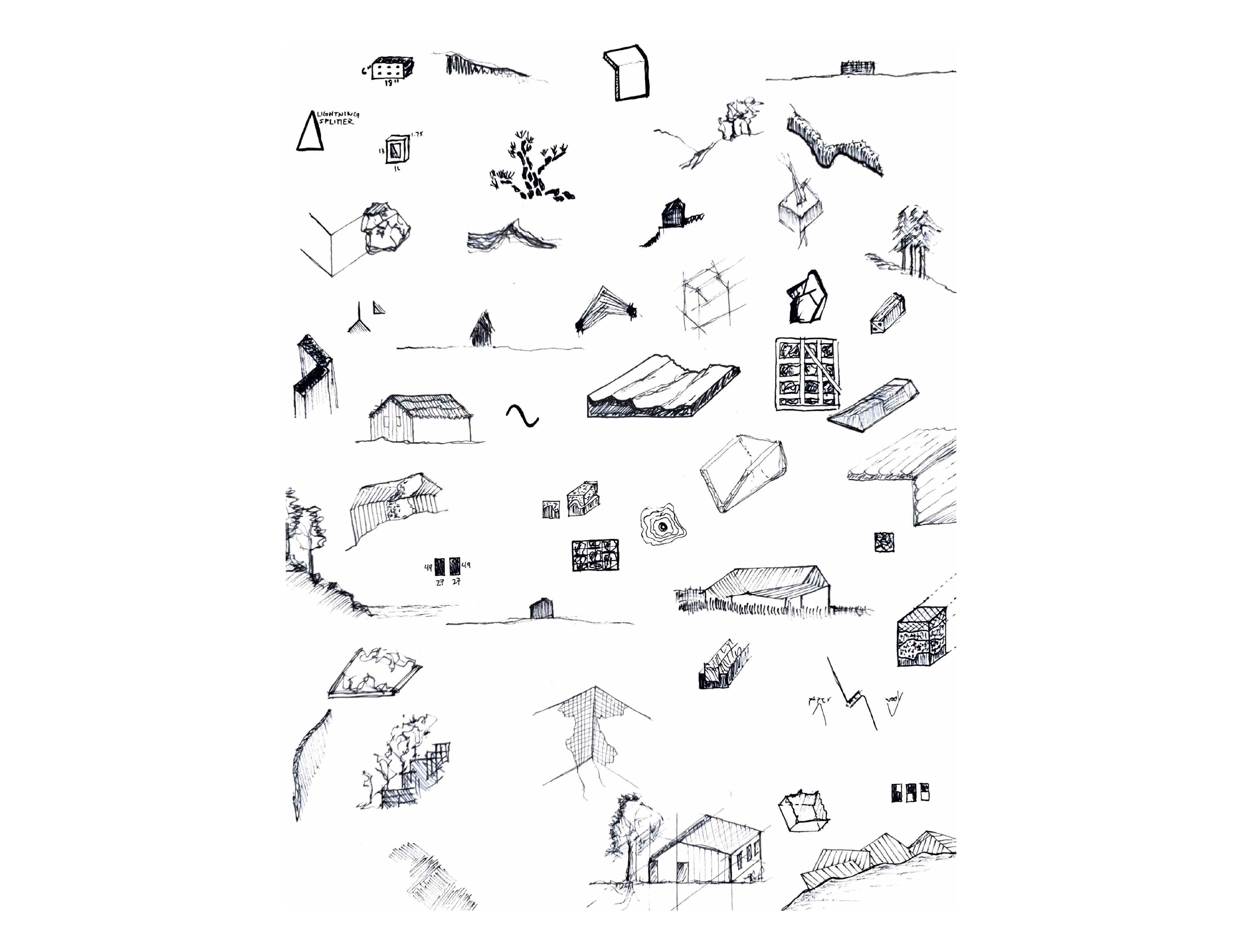 A composite drawing of every small sketch and idea drawn over the course of one academic year.