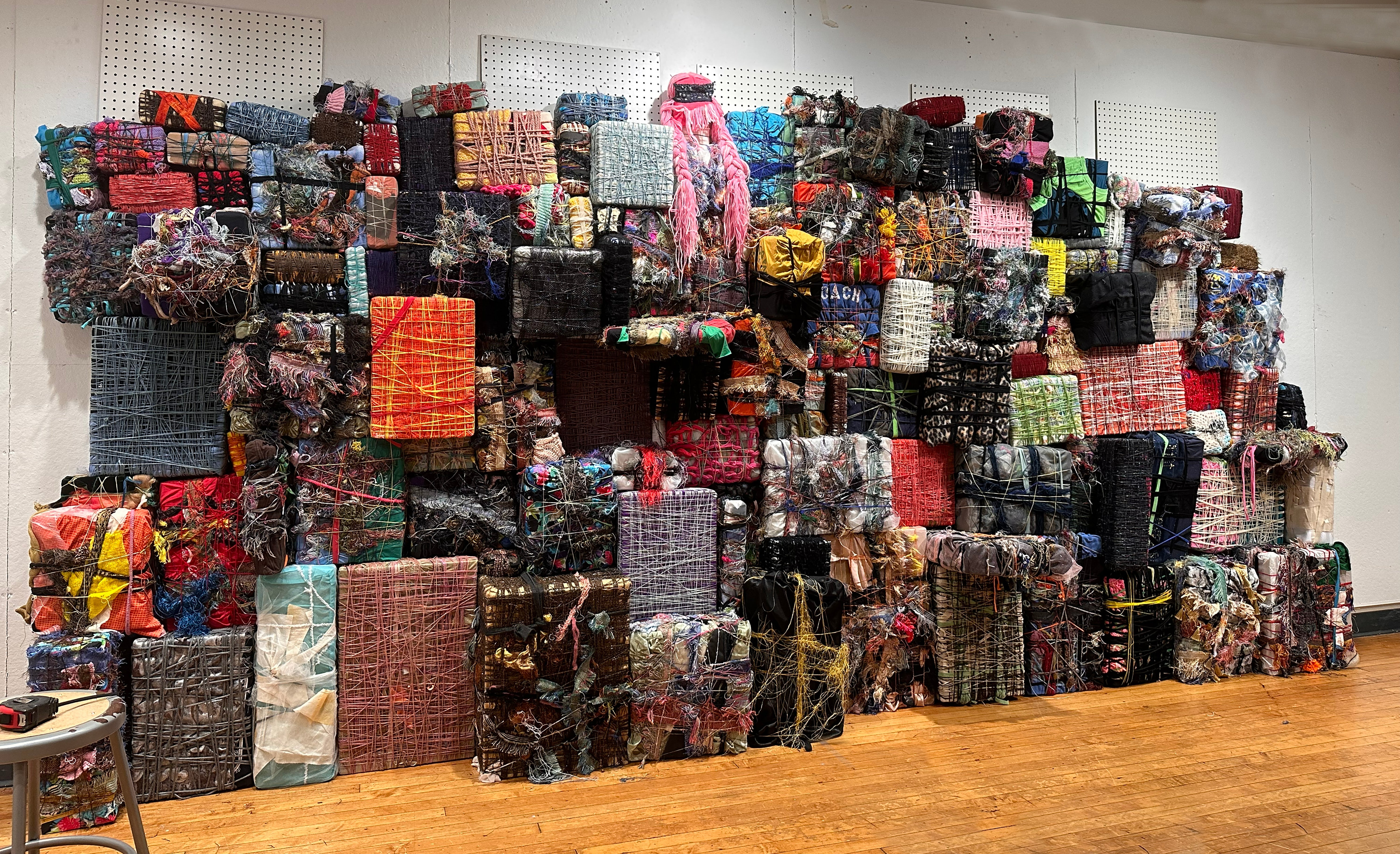 Rethinking Appalachia: an installation devoted to the ingenuity and heart of Appalachian culture; depicts 3 months of textile scrap material collected on RISD campus