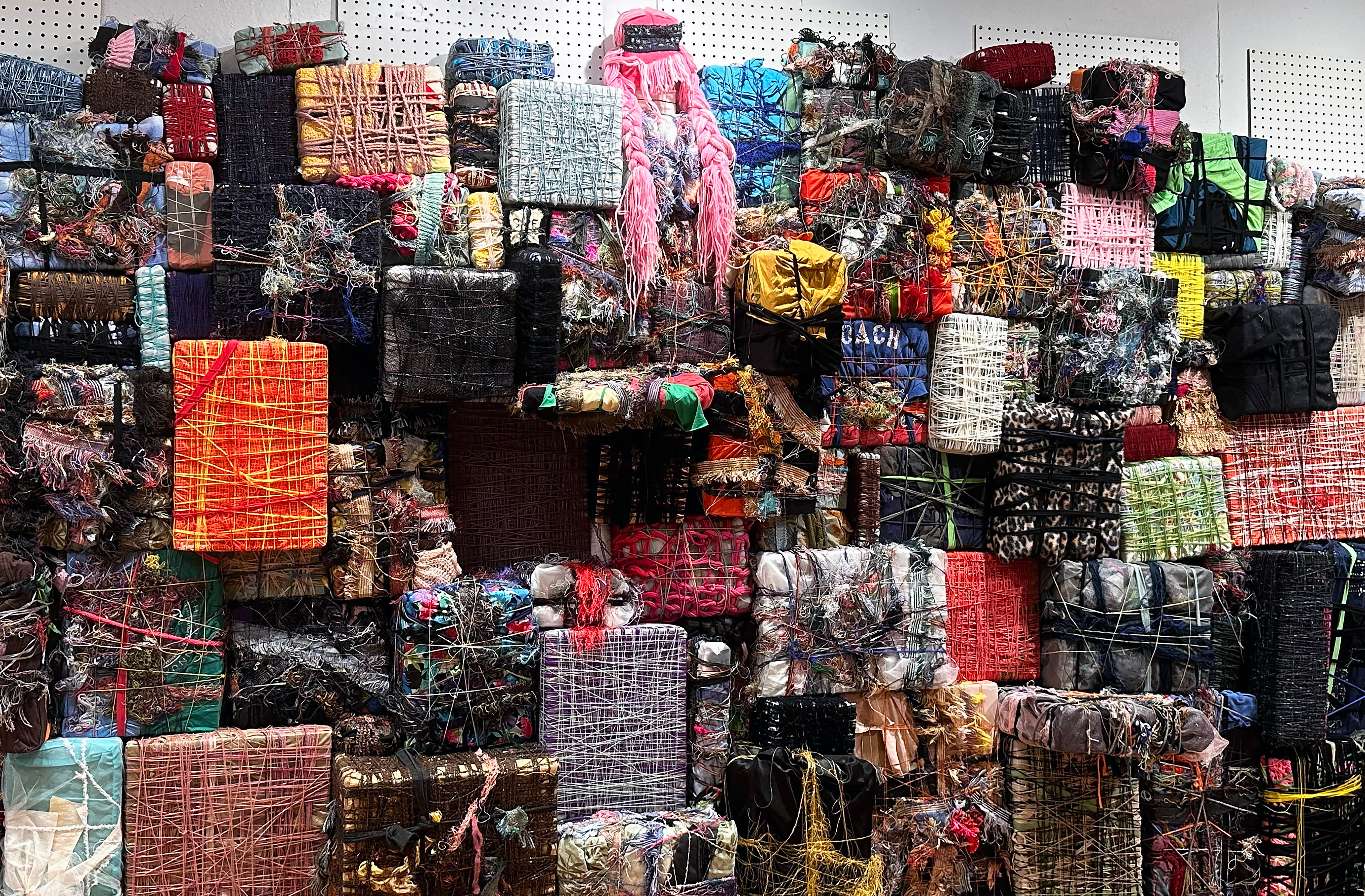 Rethinking Appalachia: an installation devoted to the ingenuity and heart of Appalachian culture; depicts 3 months of textile scrap material collected on RISD campus