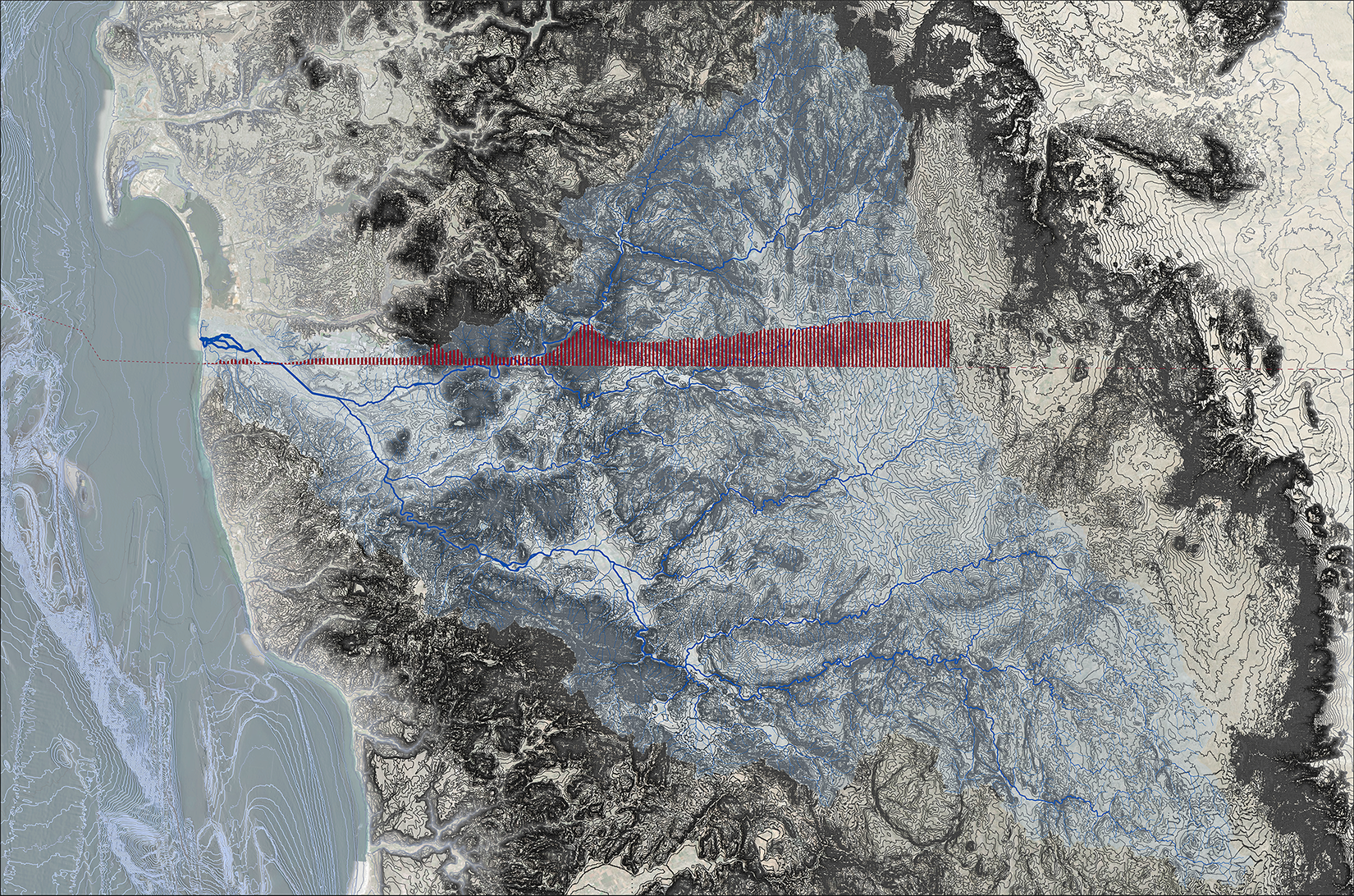 Map of the international watershed
