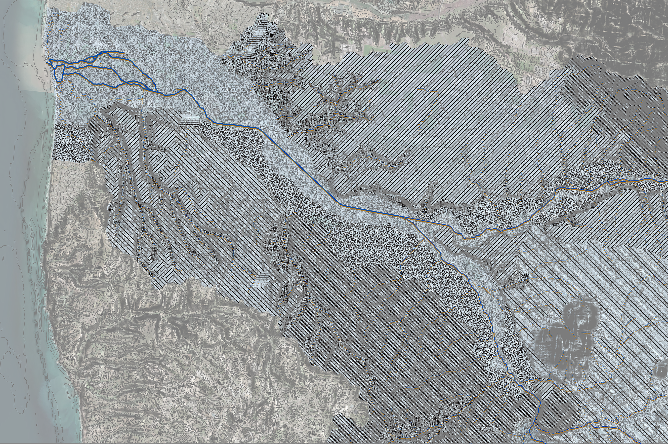 Map of the shared geomorphology between Tijuana and San Diego.