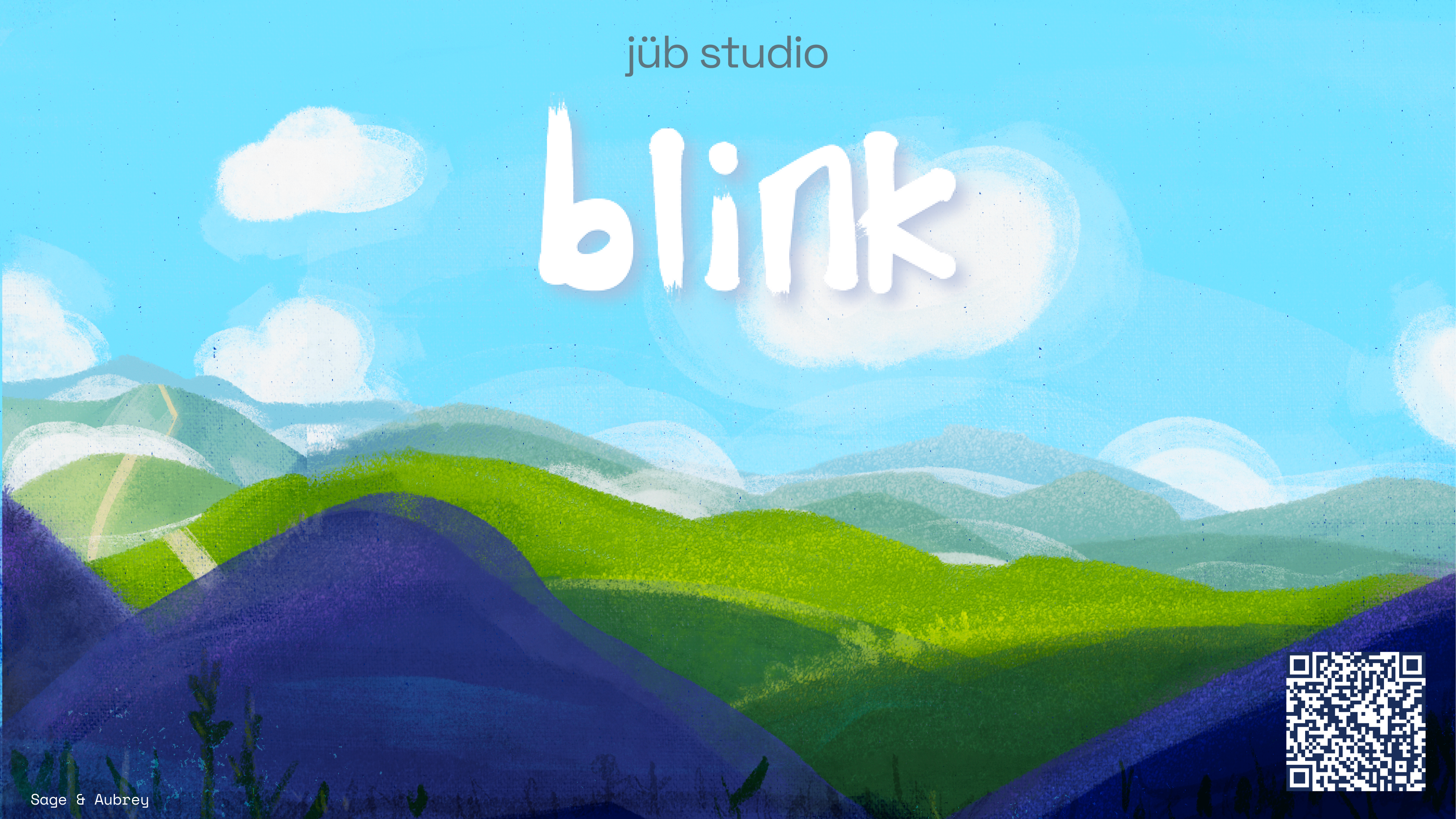 QR code linking to the Blink project website. Scan to explore the AR comfort companion app by jüb studio.