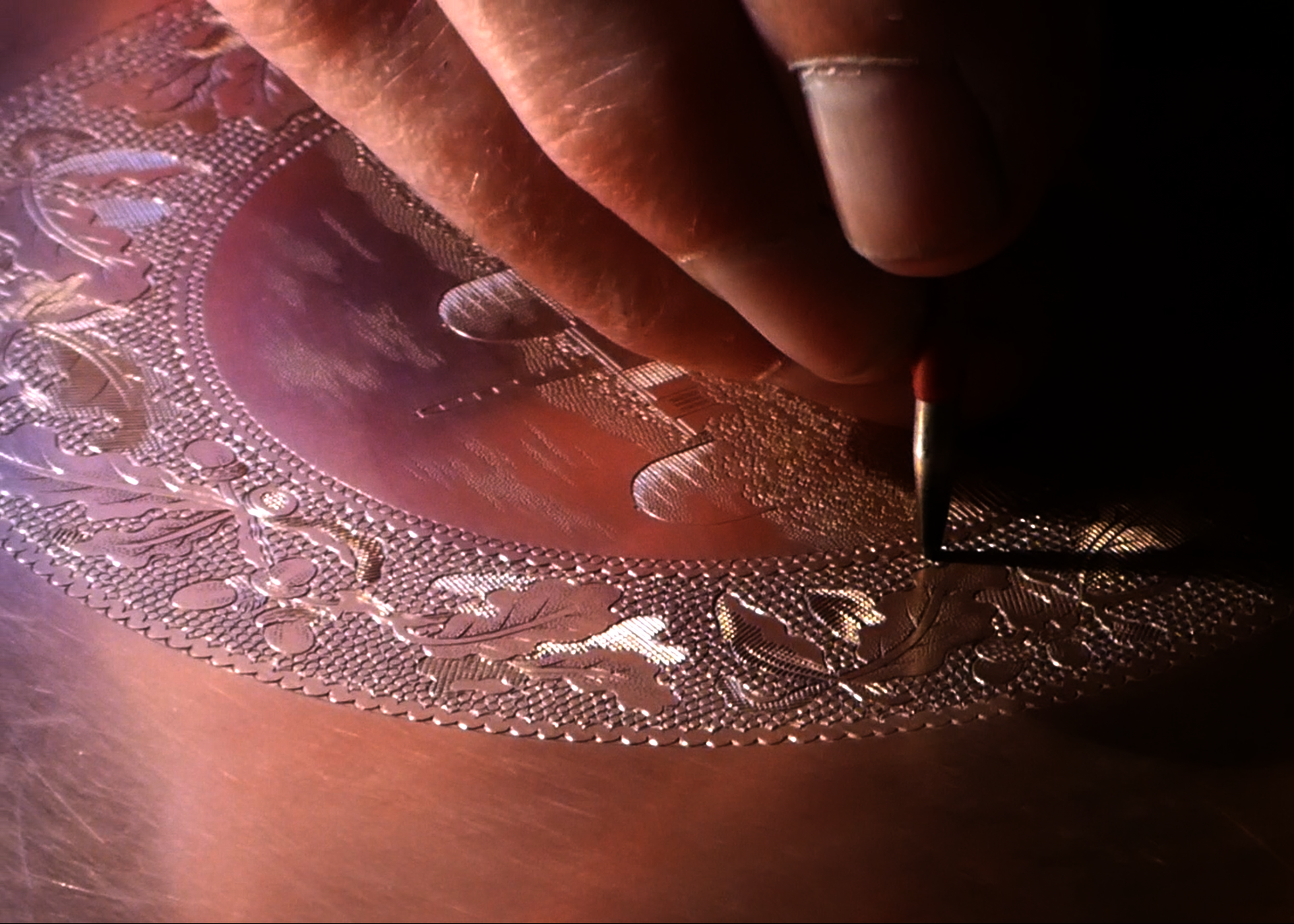 Engraving a copper plate