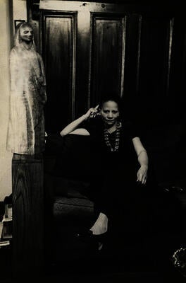 Nancy Elizabeth Prophet reclining with her work