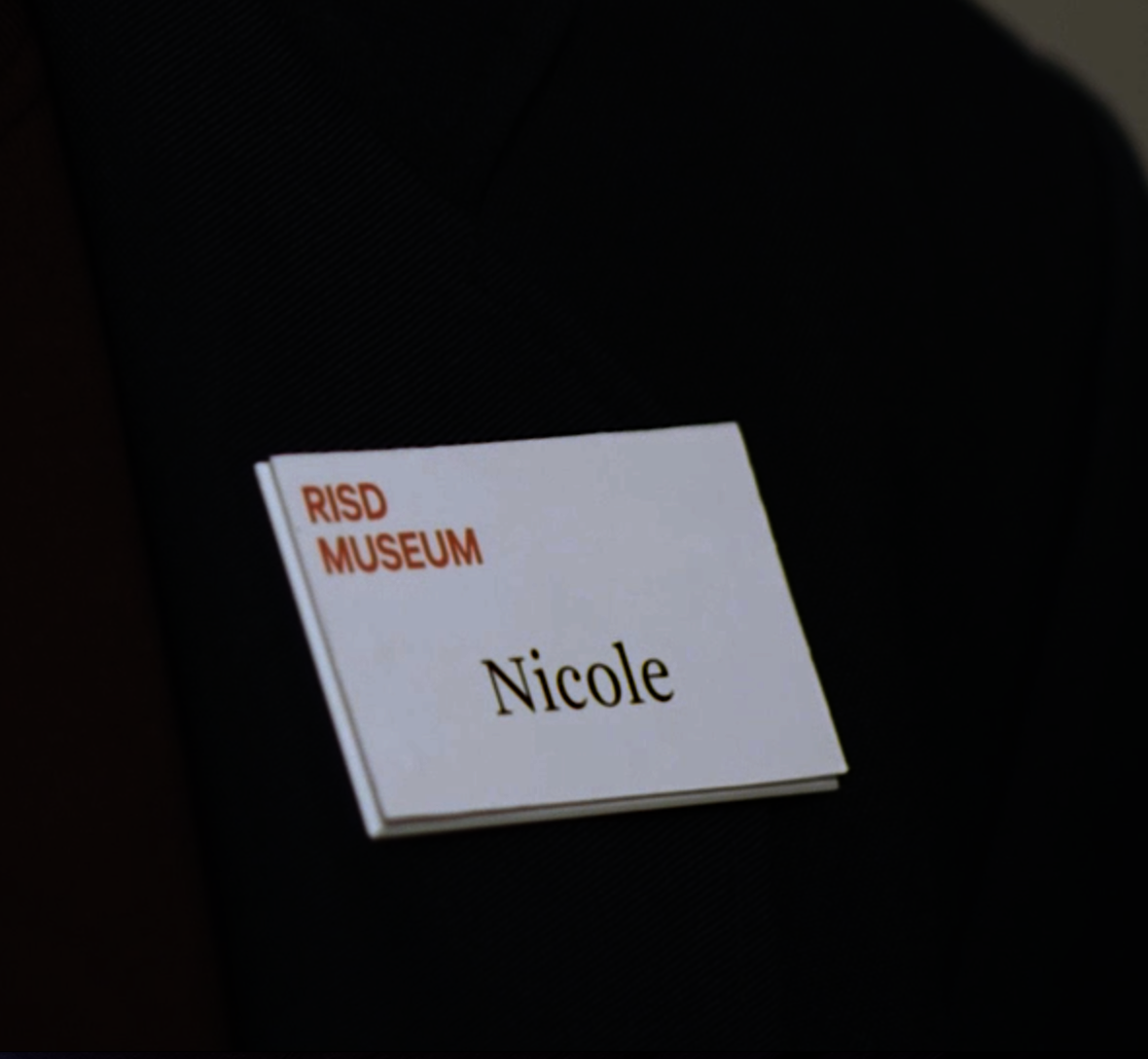 RISD Museum nametag that says "Nicole"