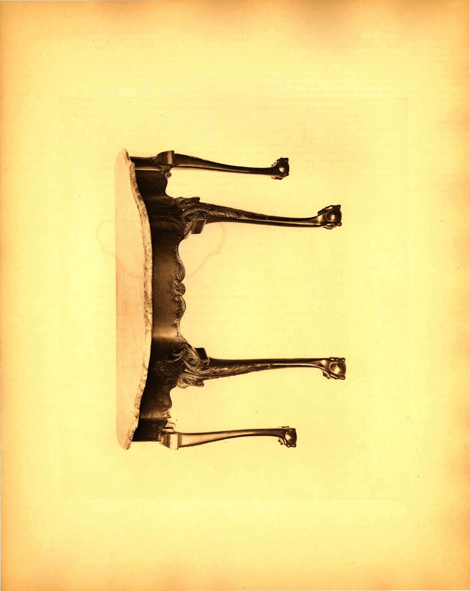 Pendleton Collection page: Photogravure of a pier table, rotated 90°
