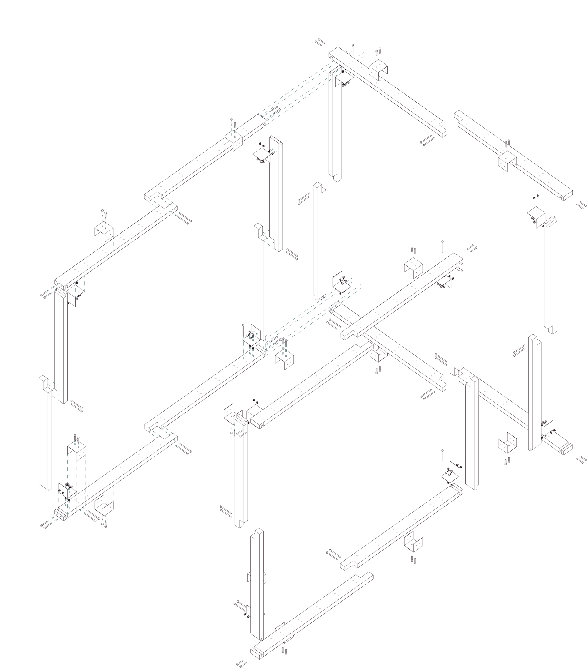 drawing of exploded axon