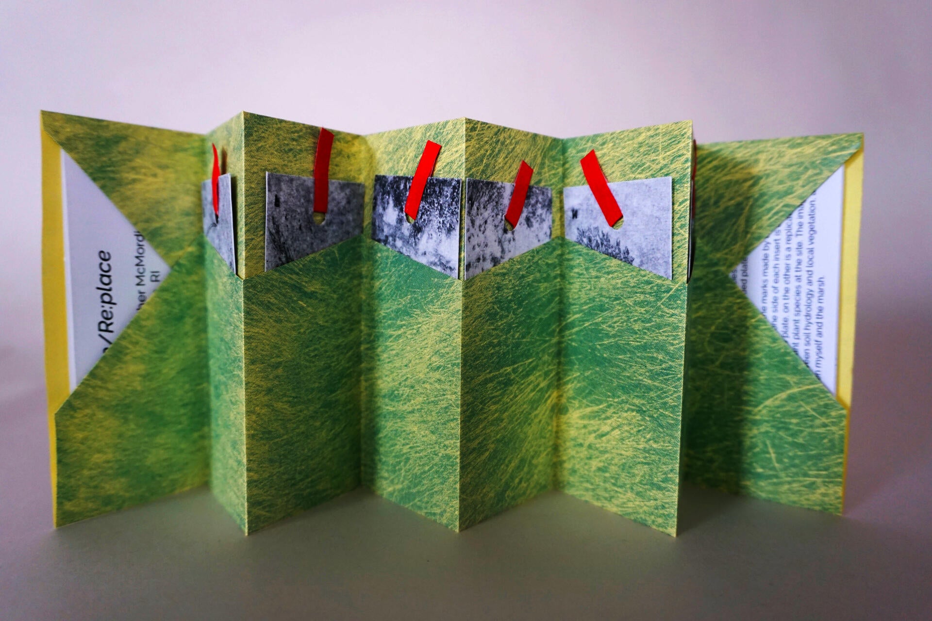 Accordion fold artist book with pockets