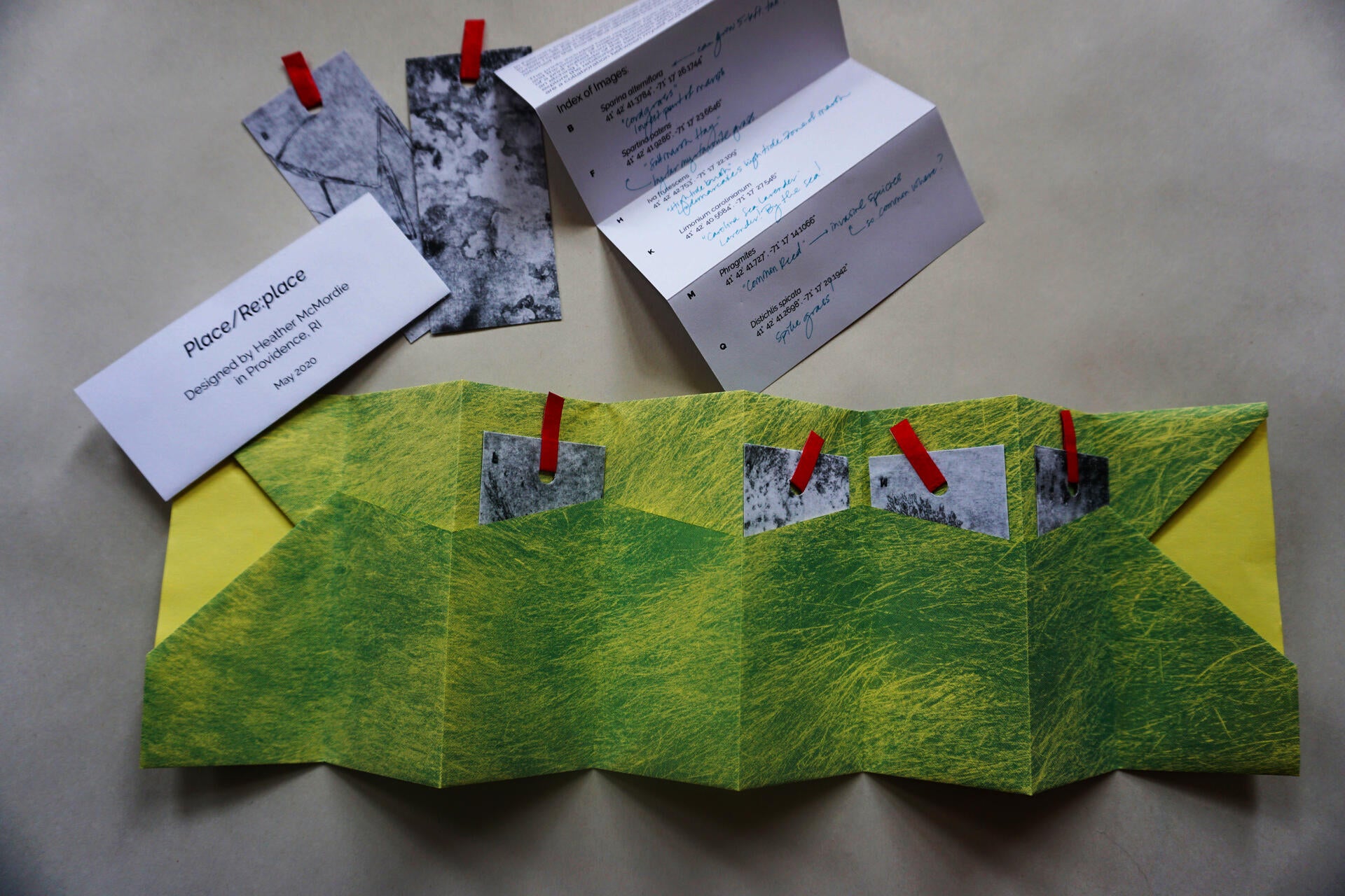 Accordion fold artist book with pockets