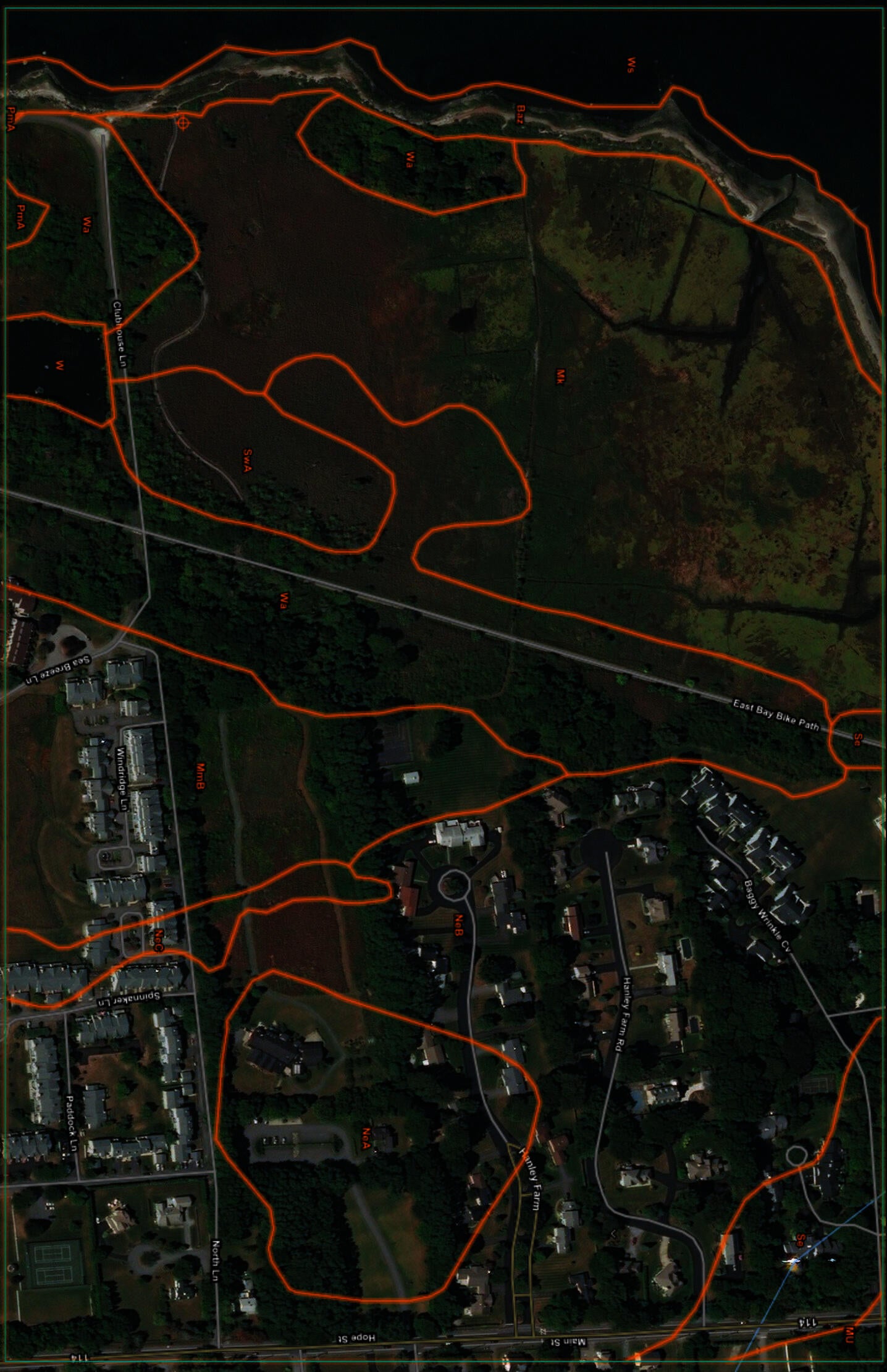 soil map of Jacob's Point, Warren, RI