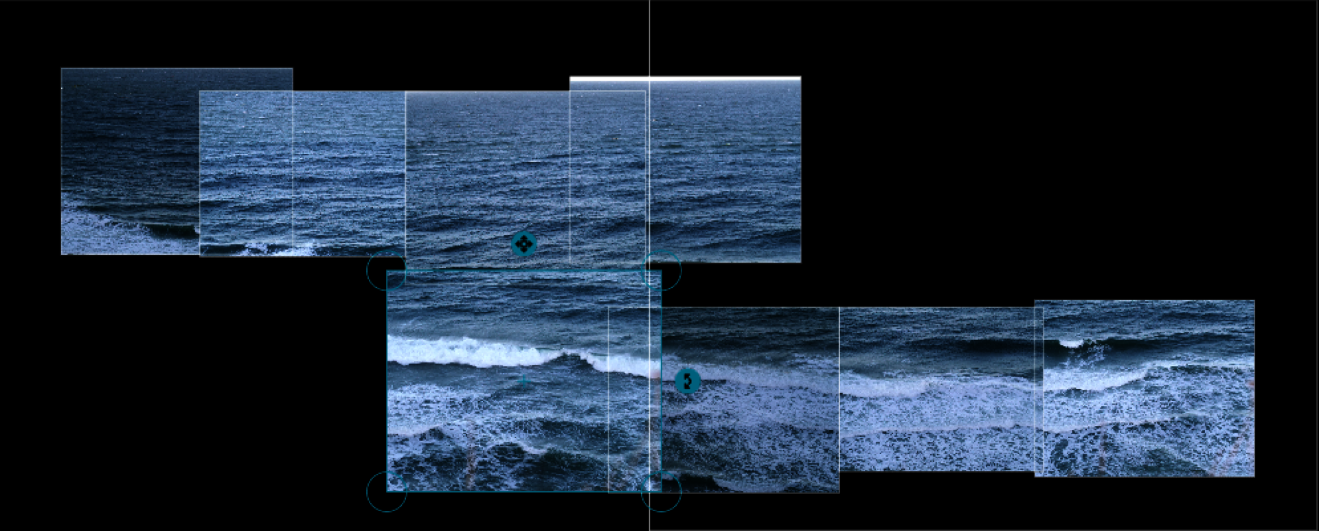 A spread of wave images