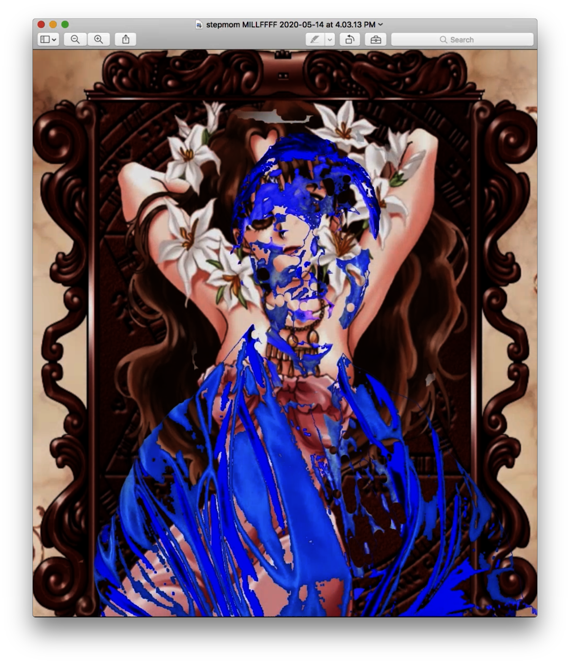 Holy MiMi with the background of "Royal Concubine" ending in a simulation game "Princess Maker"
