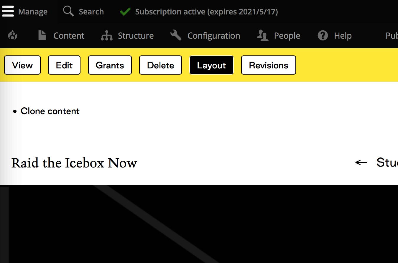 Layout button