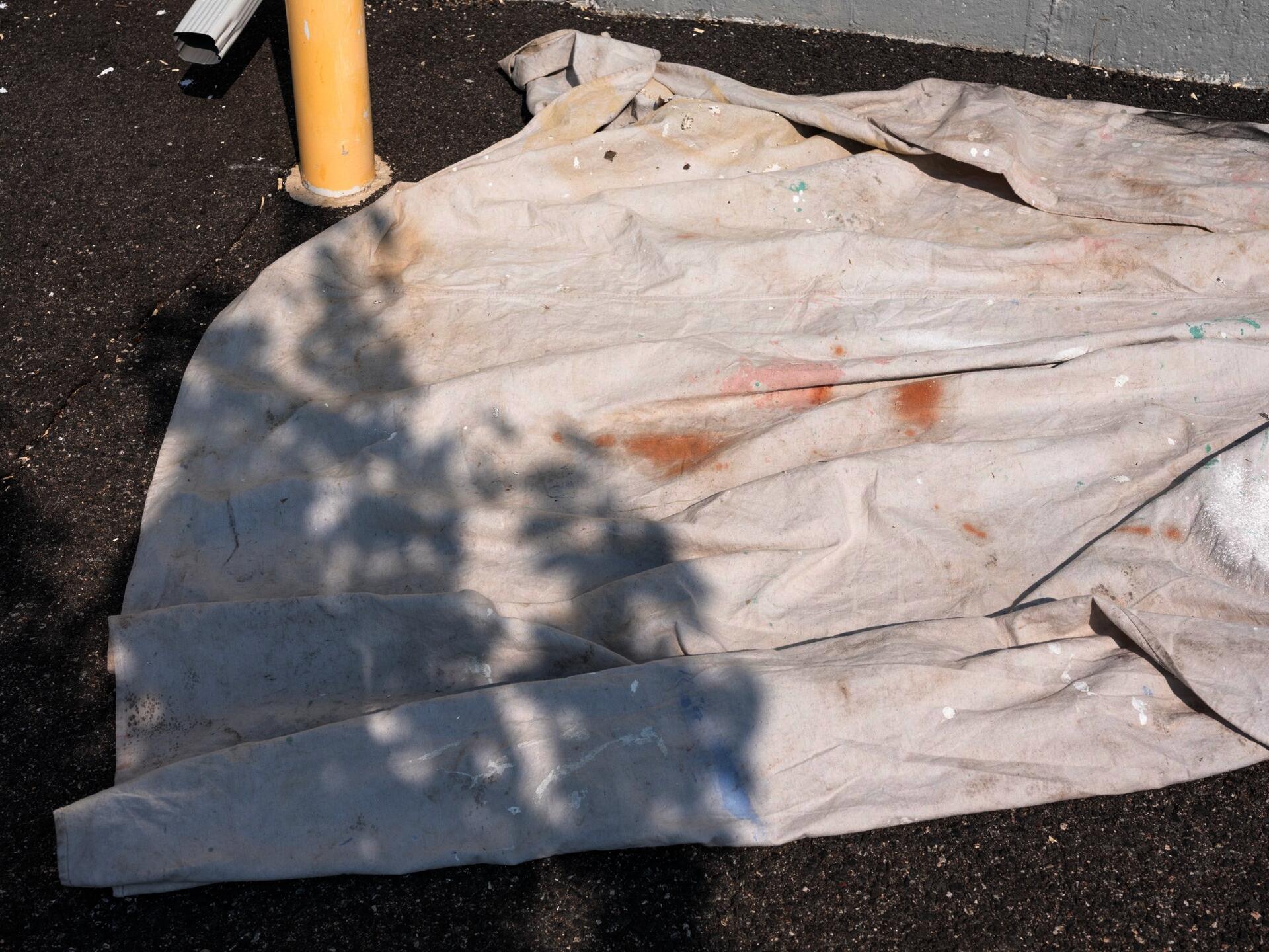 cloth with paint marks